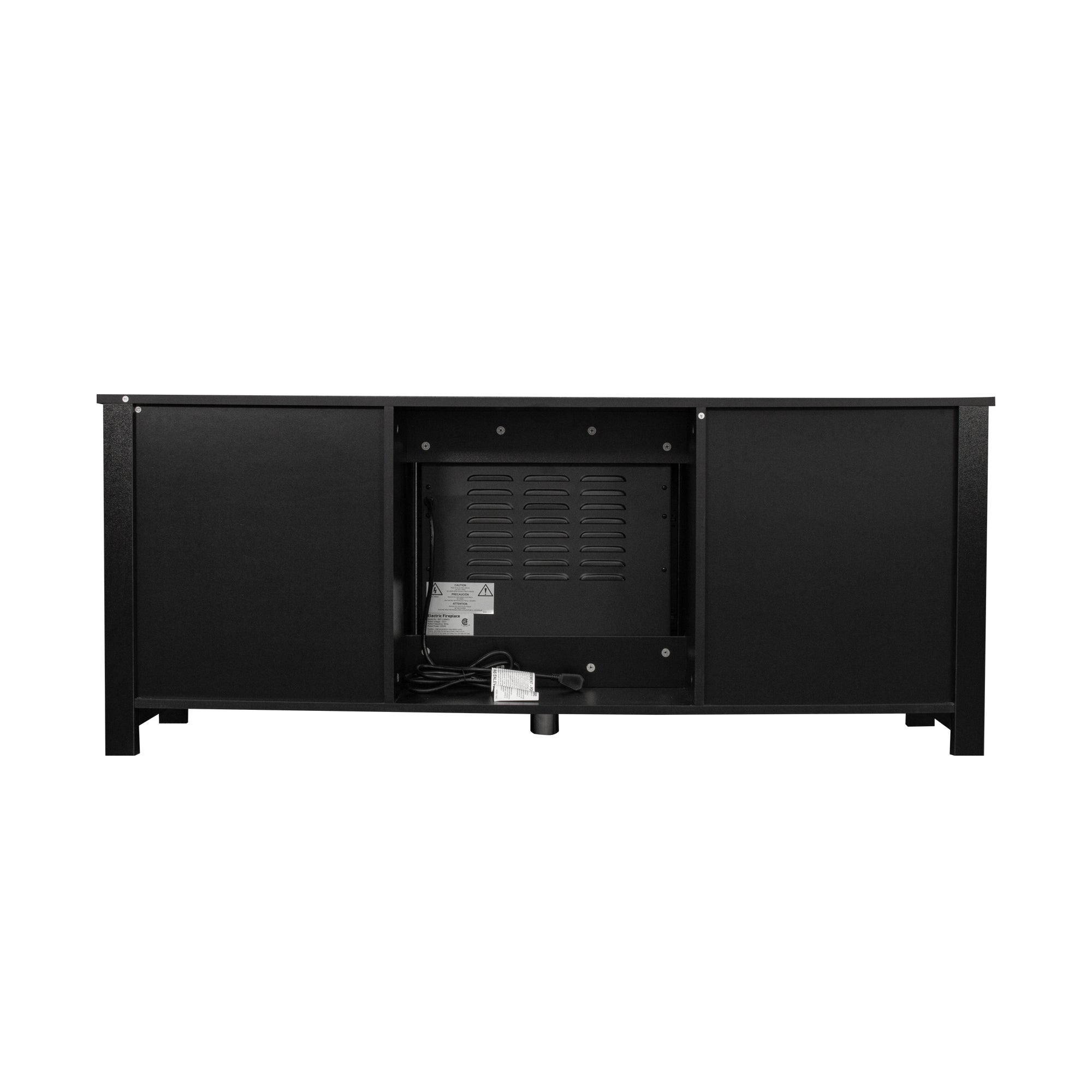 58-inch Freestanding Electric Fireplace with Open Storage