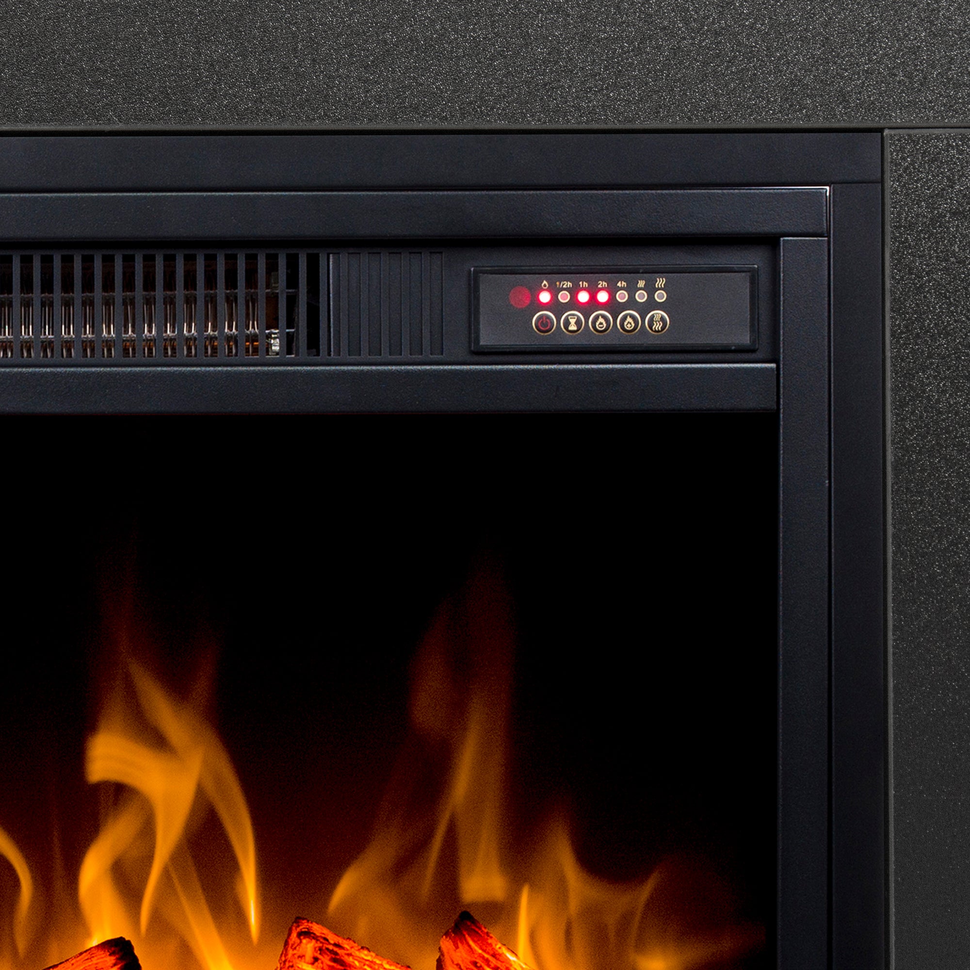 58-inch Freestanding Electric Fireplace with Open Storage