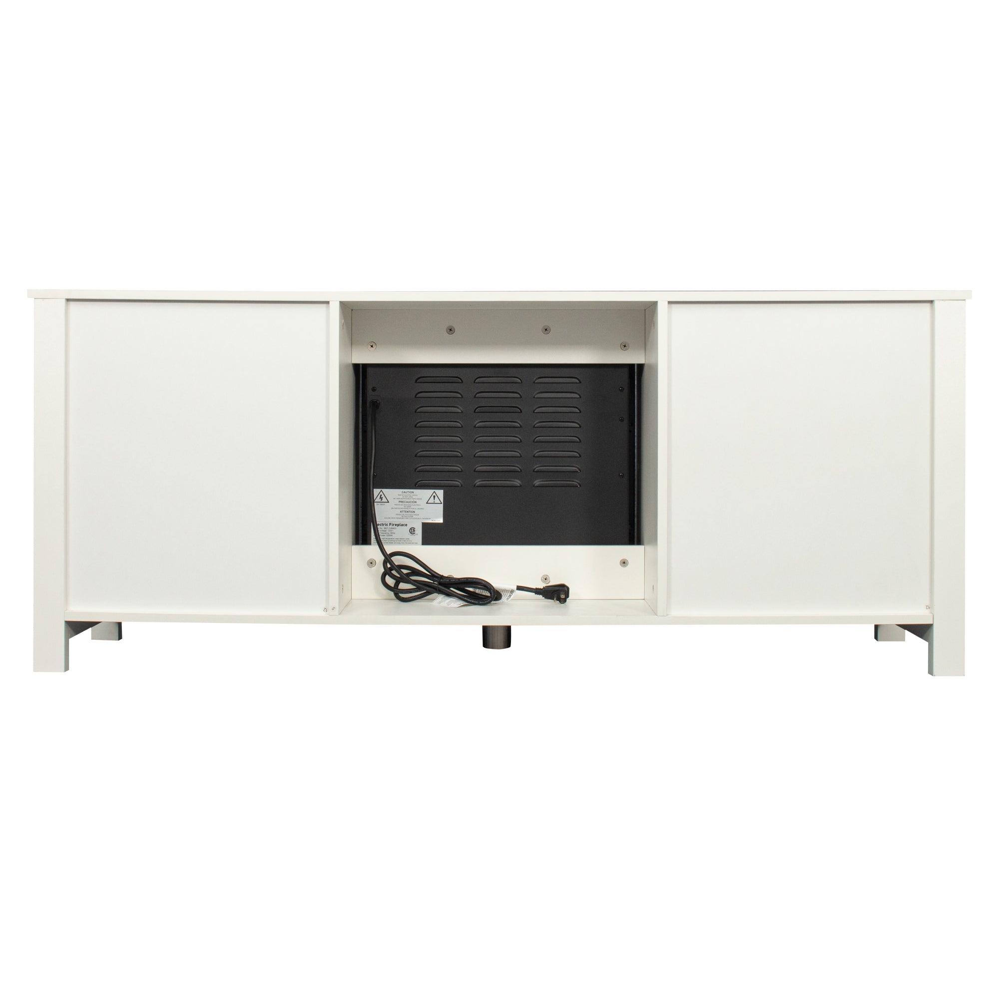 58-inch Freestanding Electric Fireplace with Open Storage