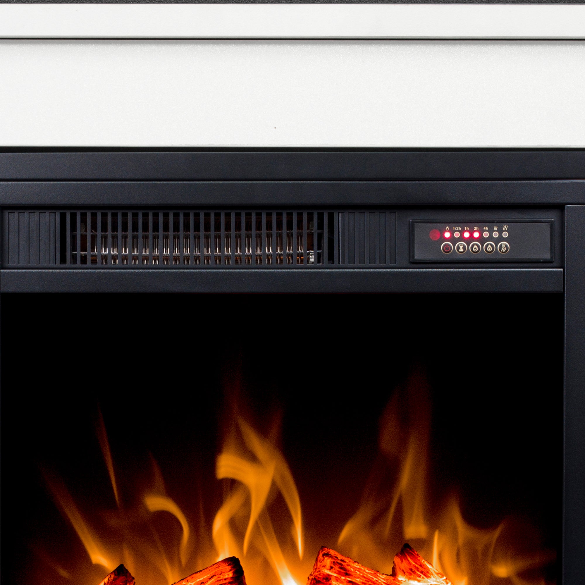 58-inch Freestanding Electric Fireplace with Open Storage