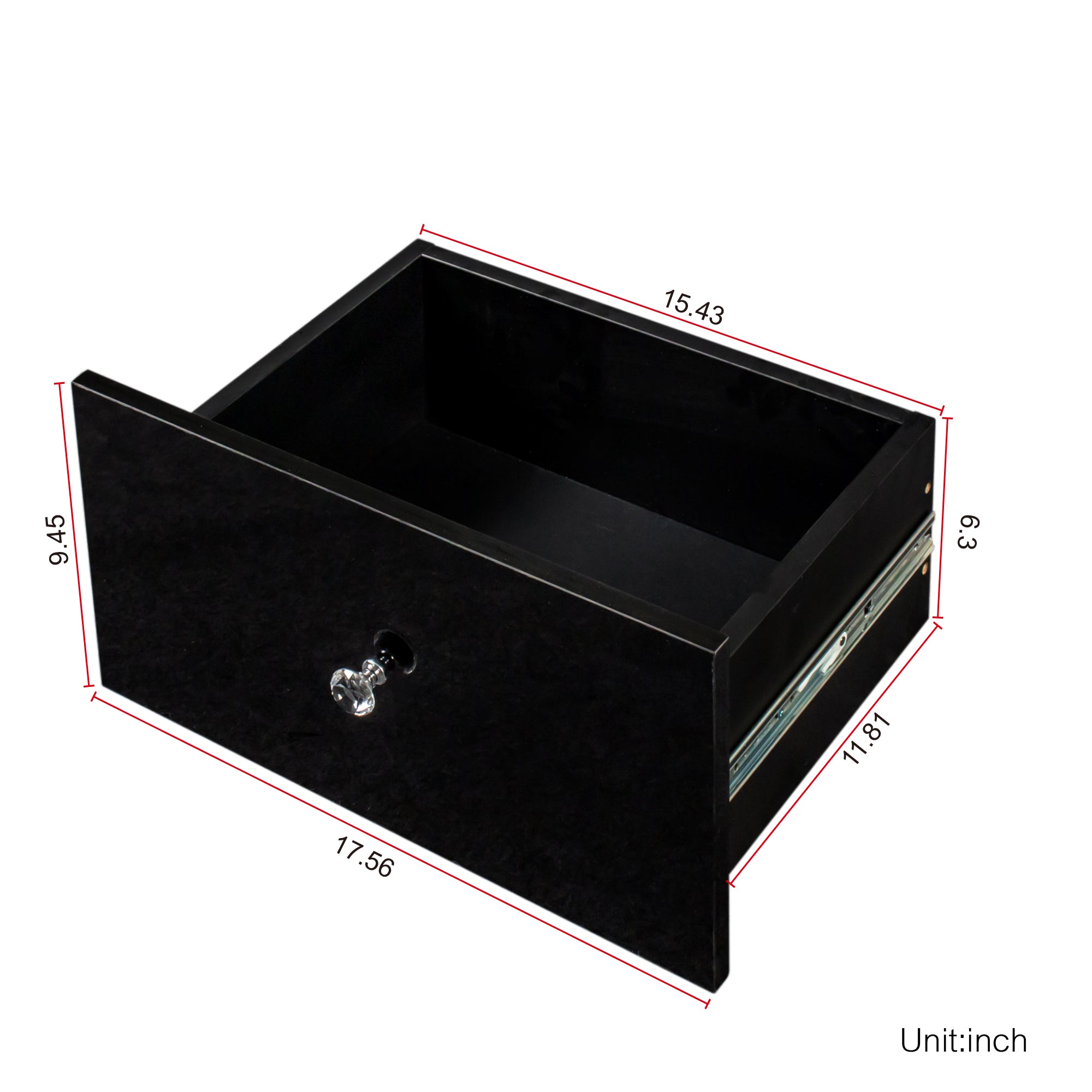 21" Tall 2-Drawer Wood Nightstand with LED Lights