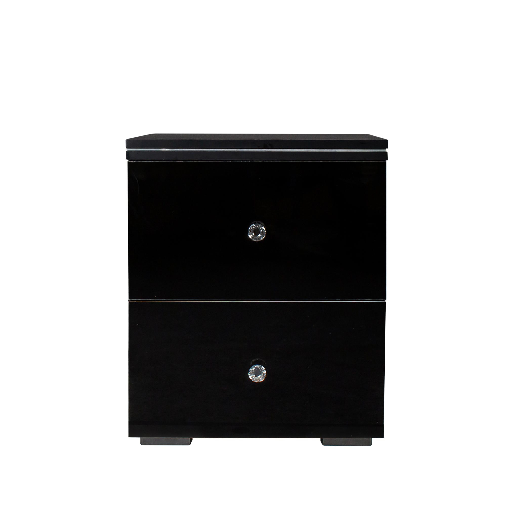 21" Tall 2-Drawer Wood Nightstand with LED Lights