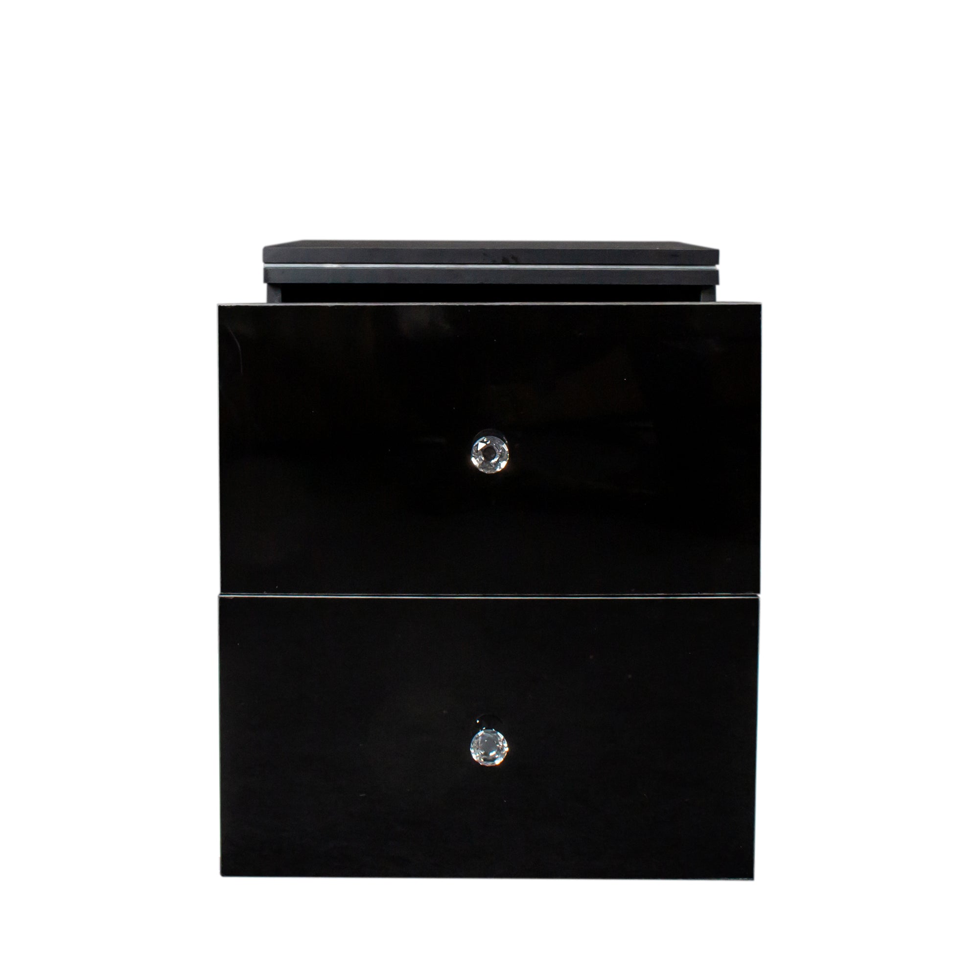 21" Tall 2-Drawer Wood Nightstand with LED Lights