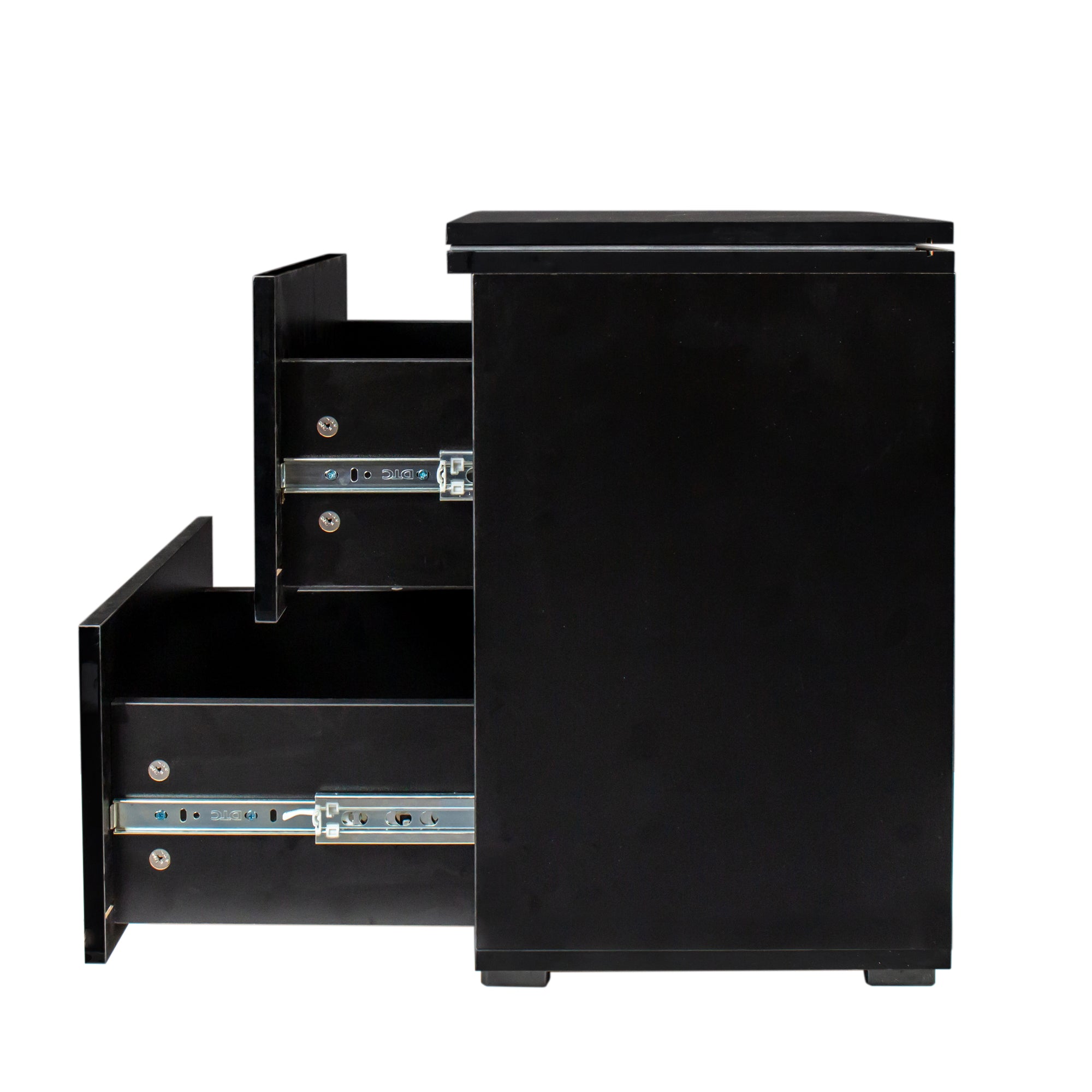 21" Tall 2-Drawer Wood Nightstand with LED Lights