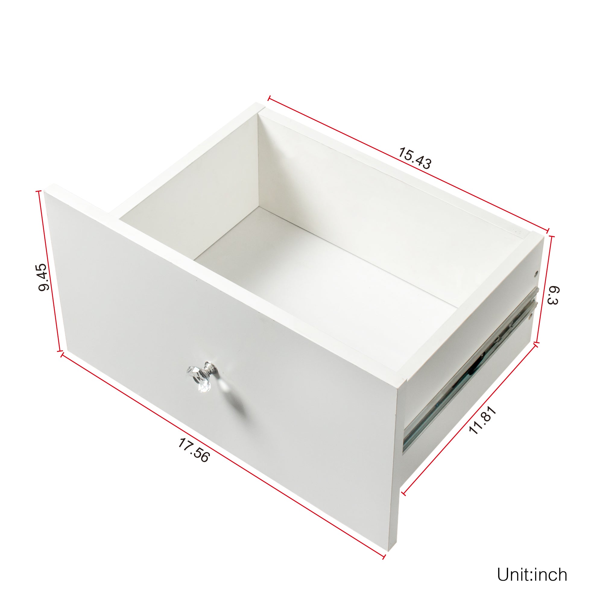 21" Tall 2-Drawer Wood Nightstand with LED Lights