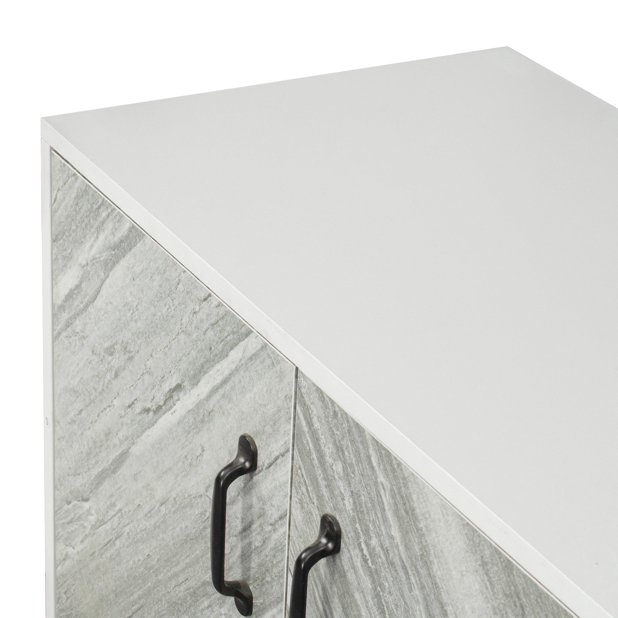 58-inch Wood Sideboard with Exterior Shelves