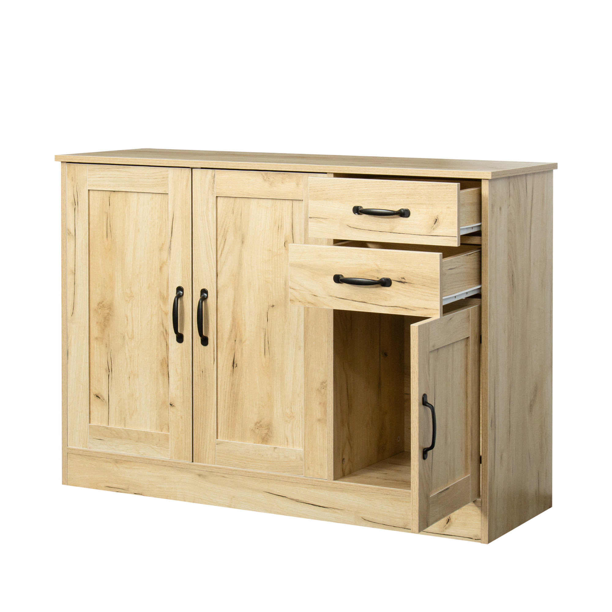 43-inch Wood Sideboard with 2 Drawers