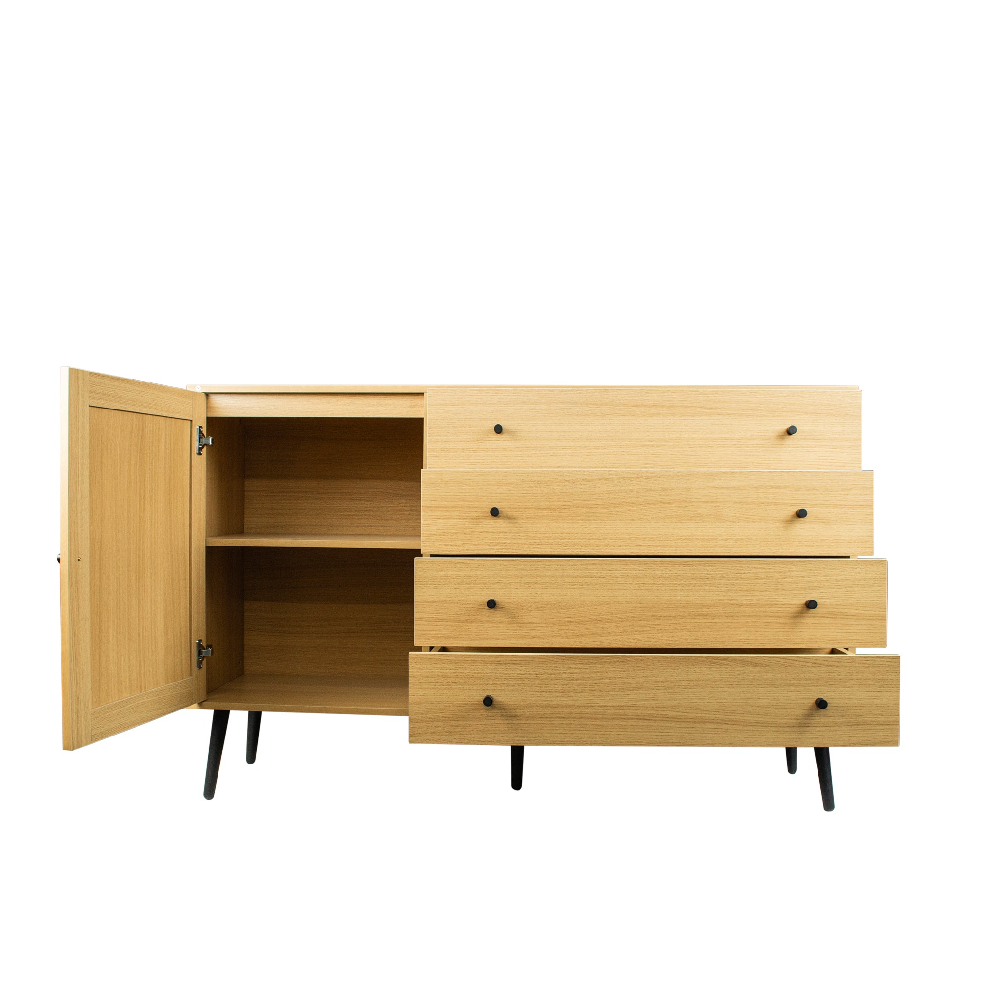 55-inch Wood Sideboard with 4 Long Drawers