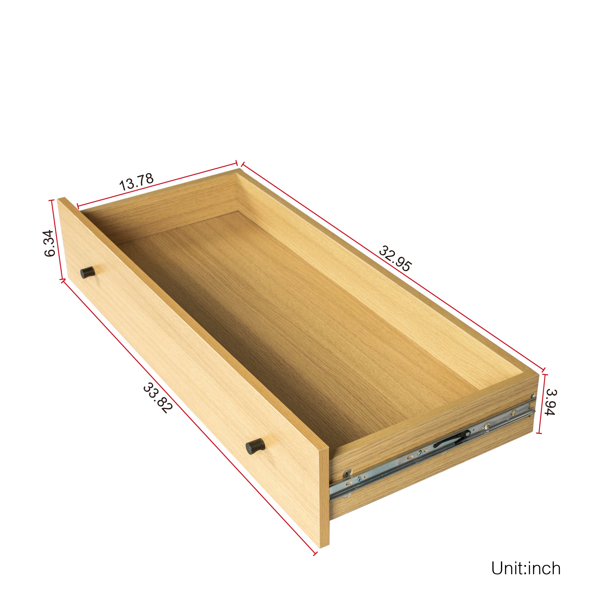 55-inch Wood Sideboard with 4 Long Drawers