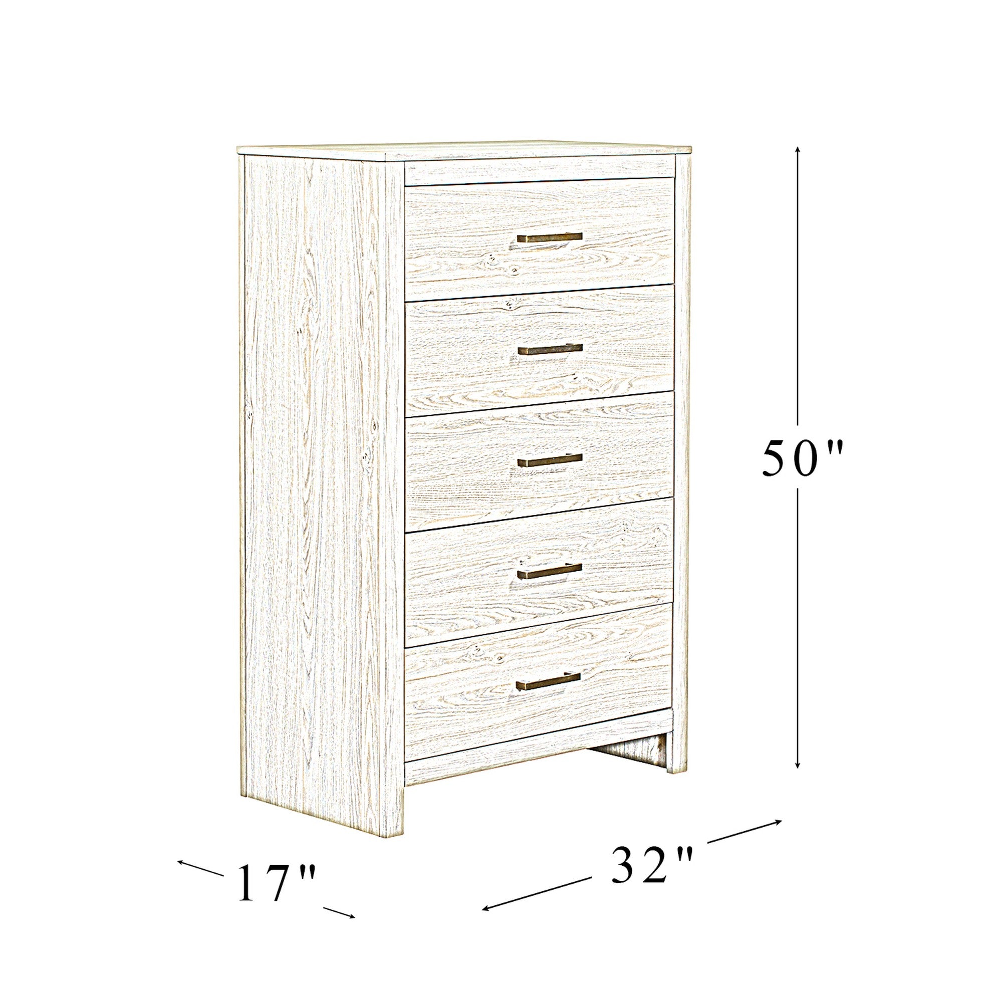 5 Drawers  32" W  Wood Chest in Maple
