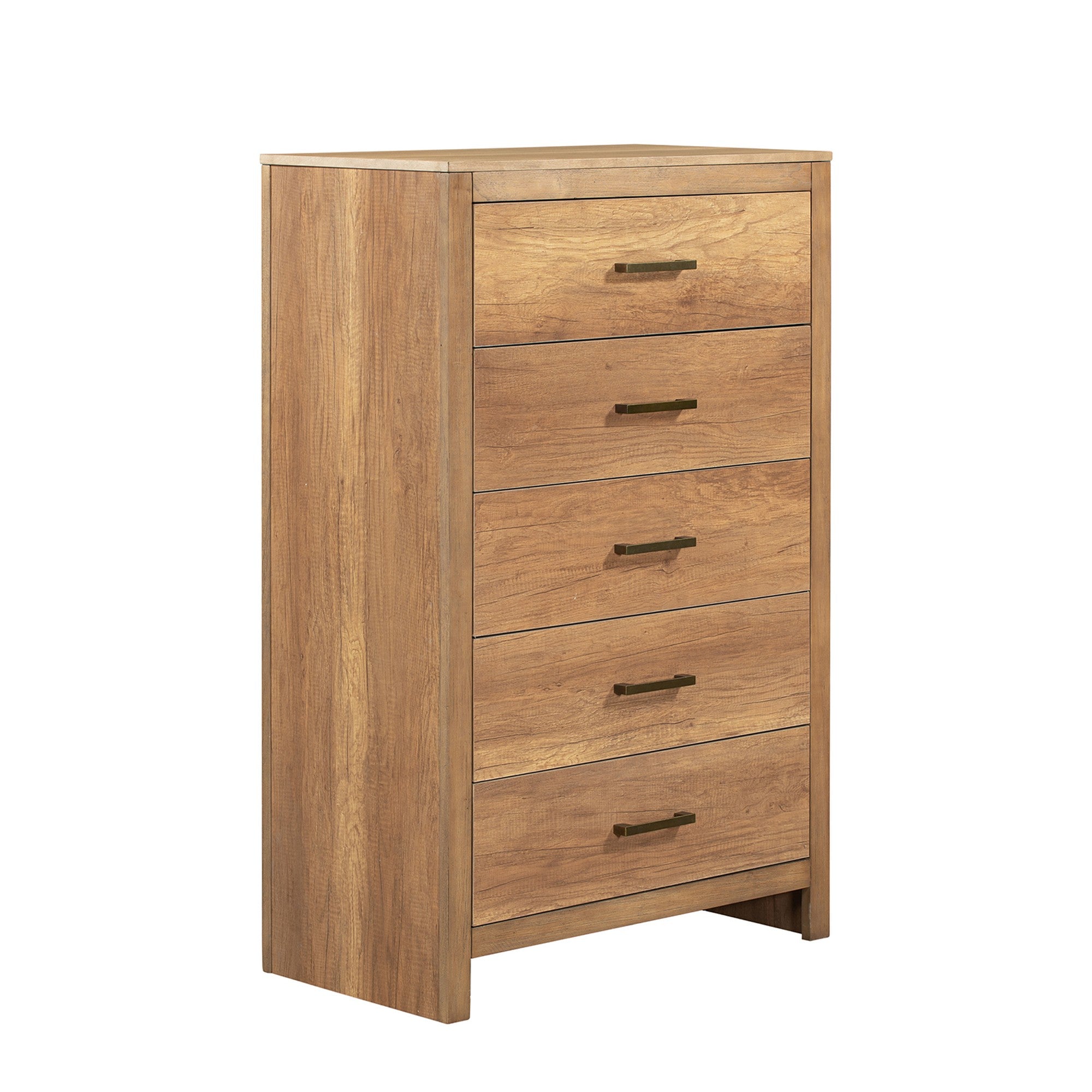 5 Drawers  32" W  Wood Chest in Maple