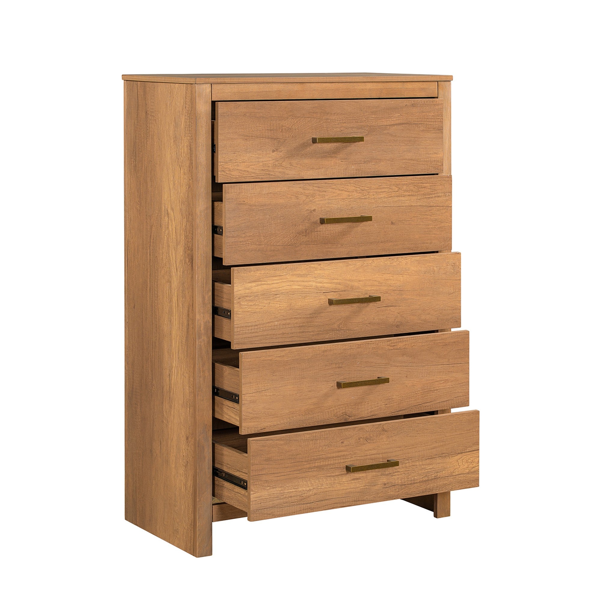 5 Drawers  32" W  Wood Chest in Maple