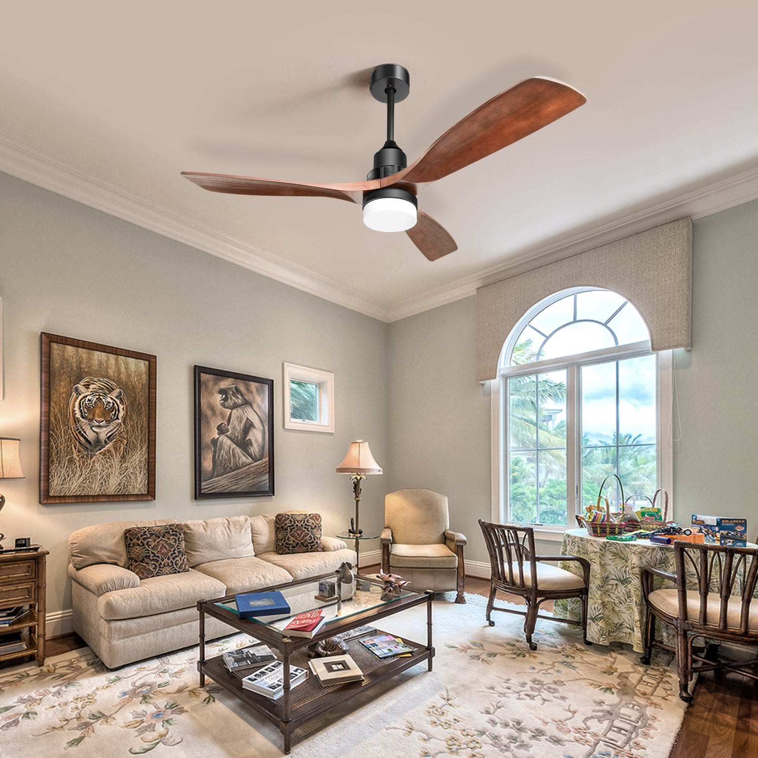 52" Ceiling Fan Light with 6 Speed Remote