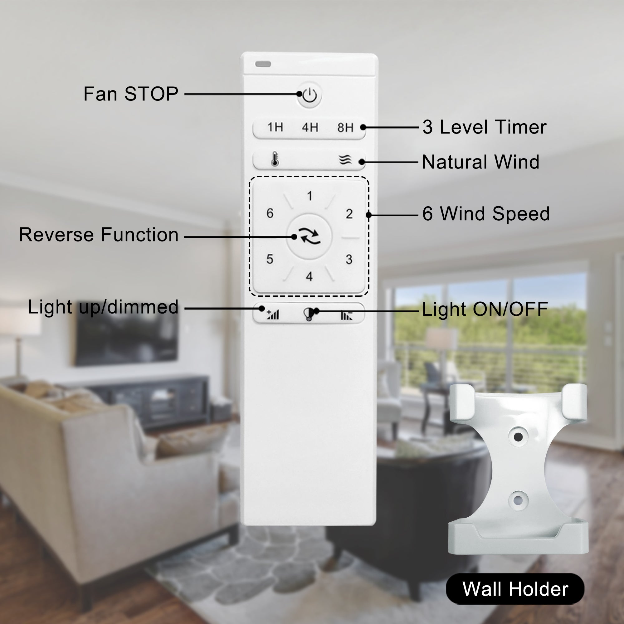 52" Ceiling Fan Light with 6 Speed Remote