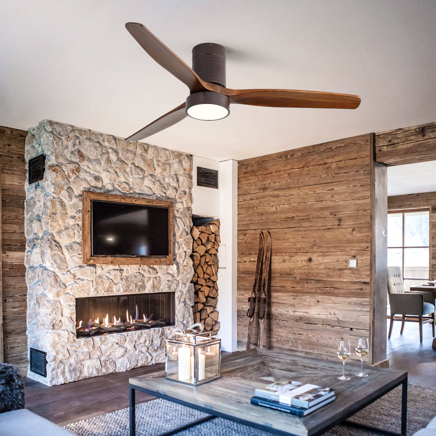 52" Indoor Ceiling Fan Light with Remote Control