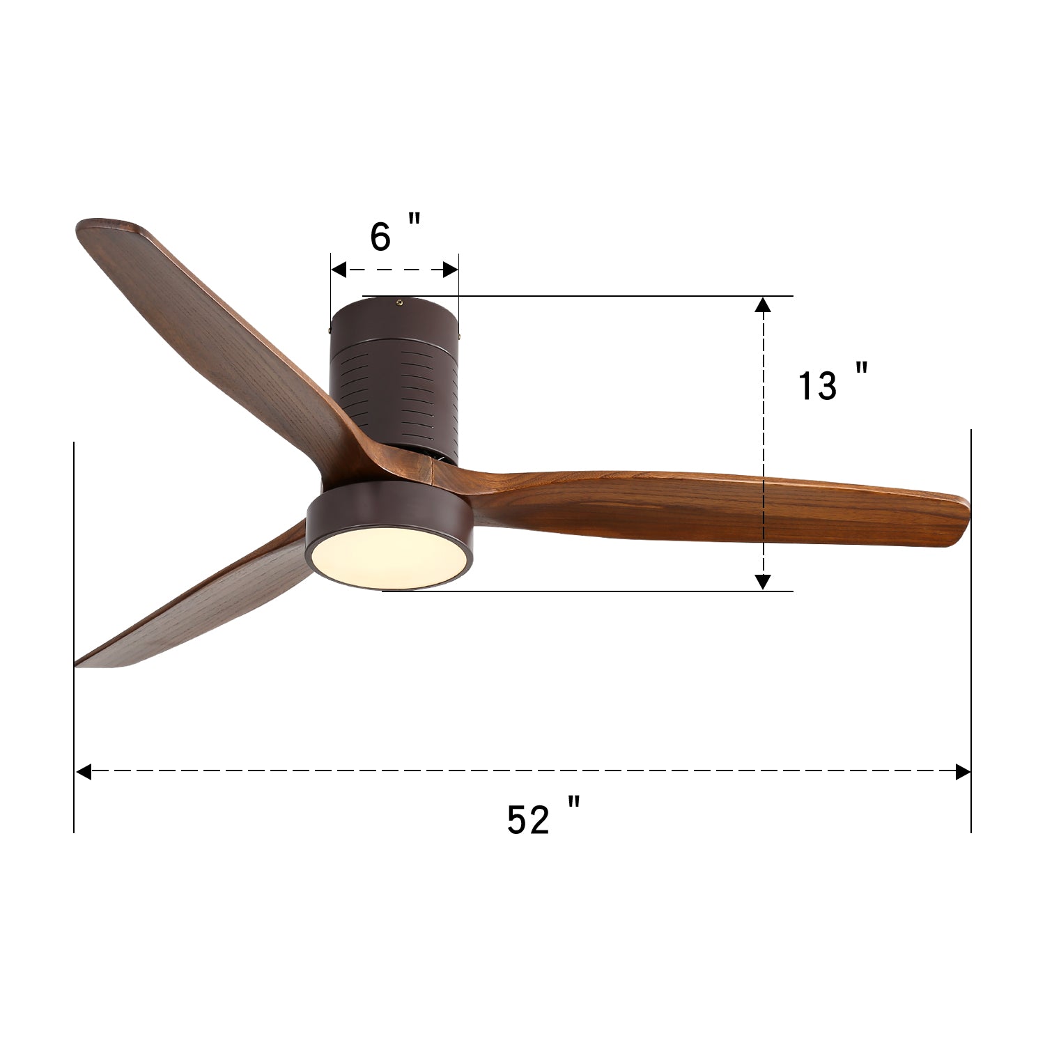 52" Indoor Ceiling Fan Light with Remote Control