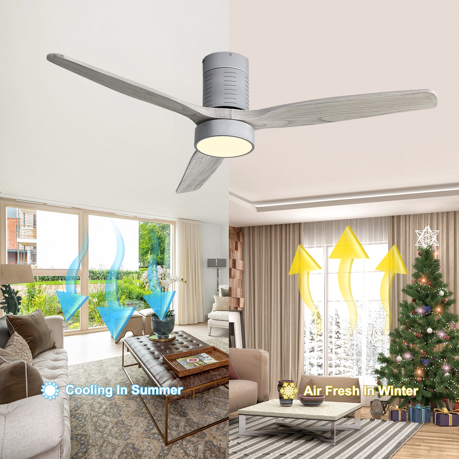 52" Indoor Ceiling Fan Light with Remote Control