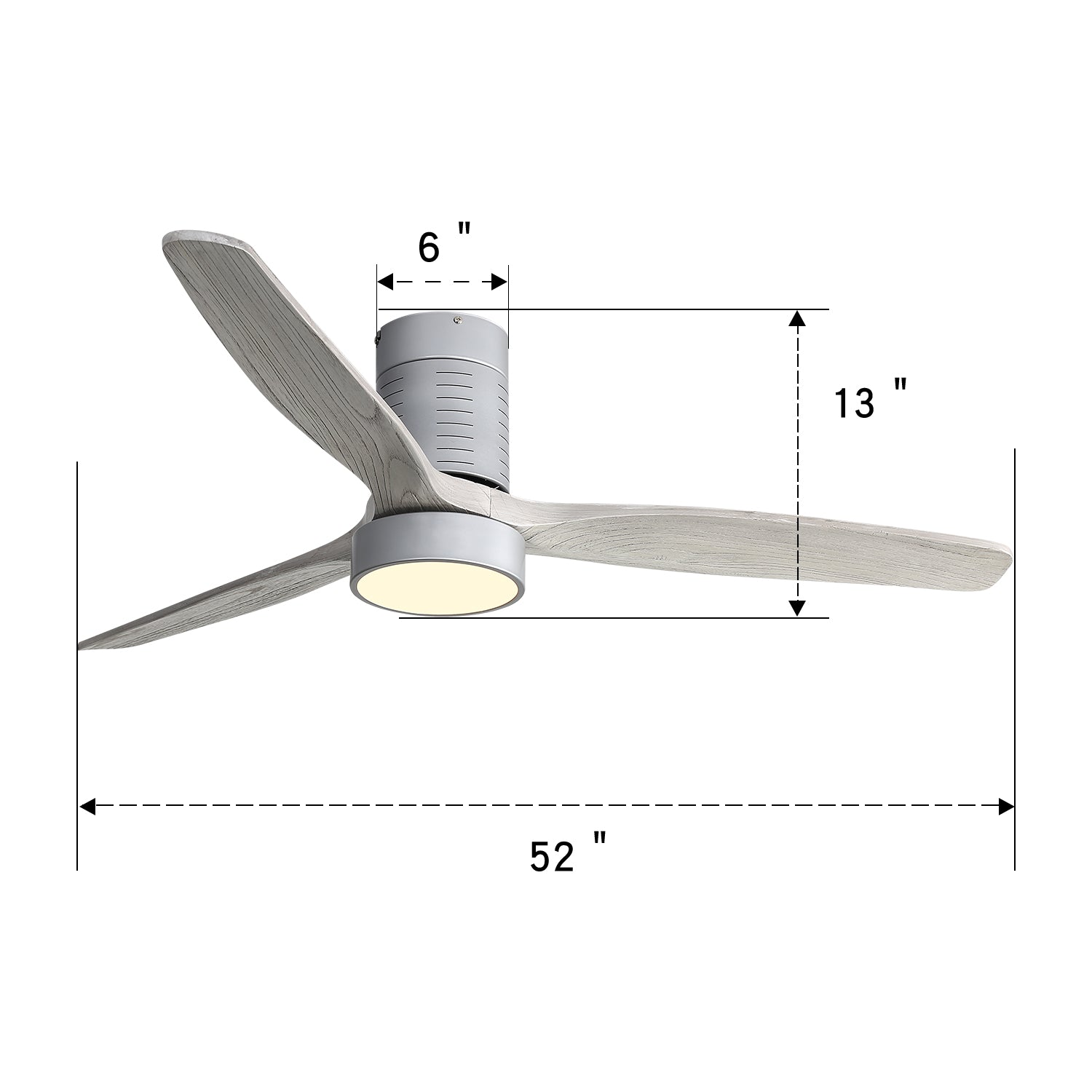 52" Indoor Ceiling Fan Light with Remote Control