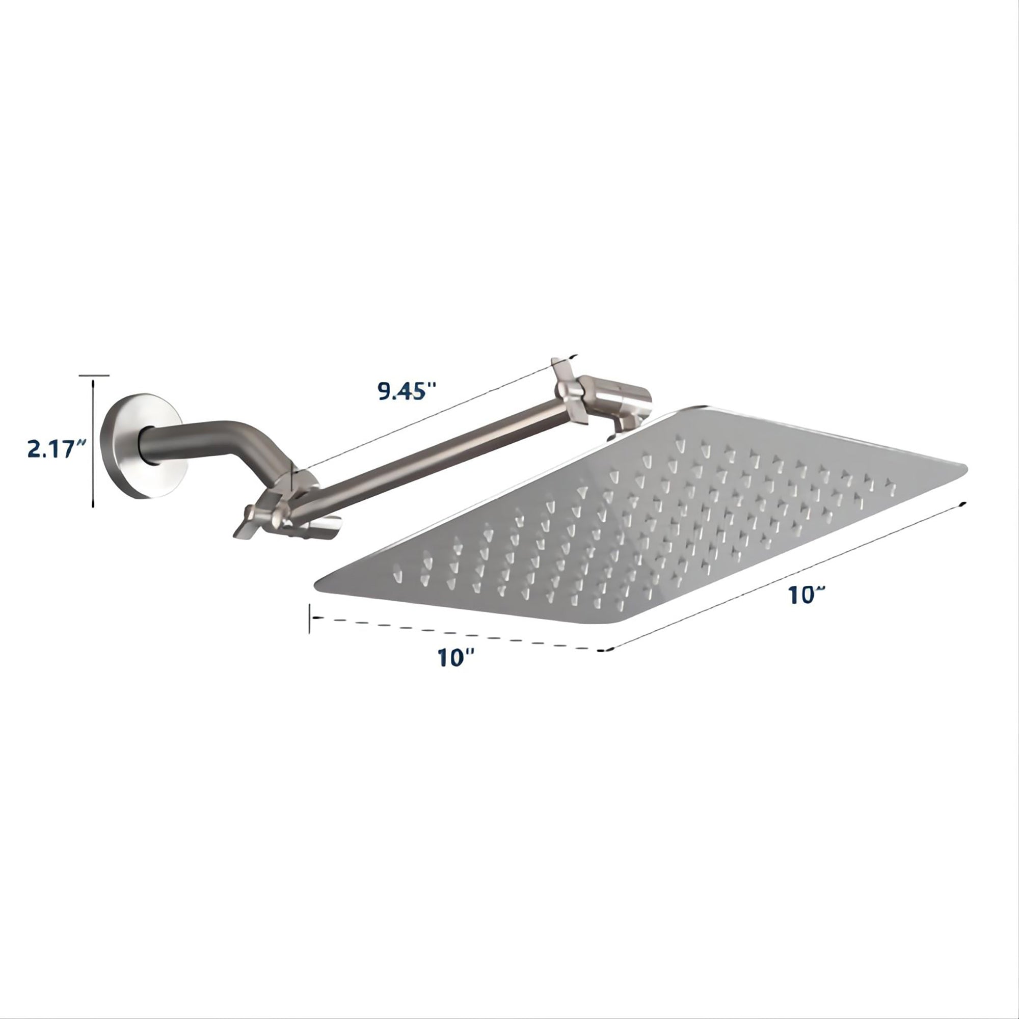 10 inch Wall-Mounted Square Stainless Steel Shower System