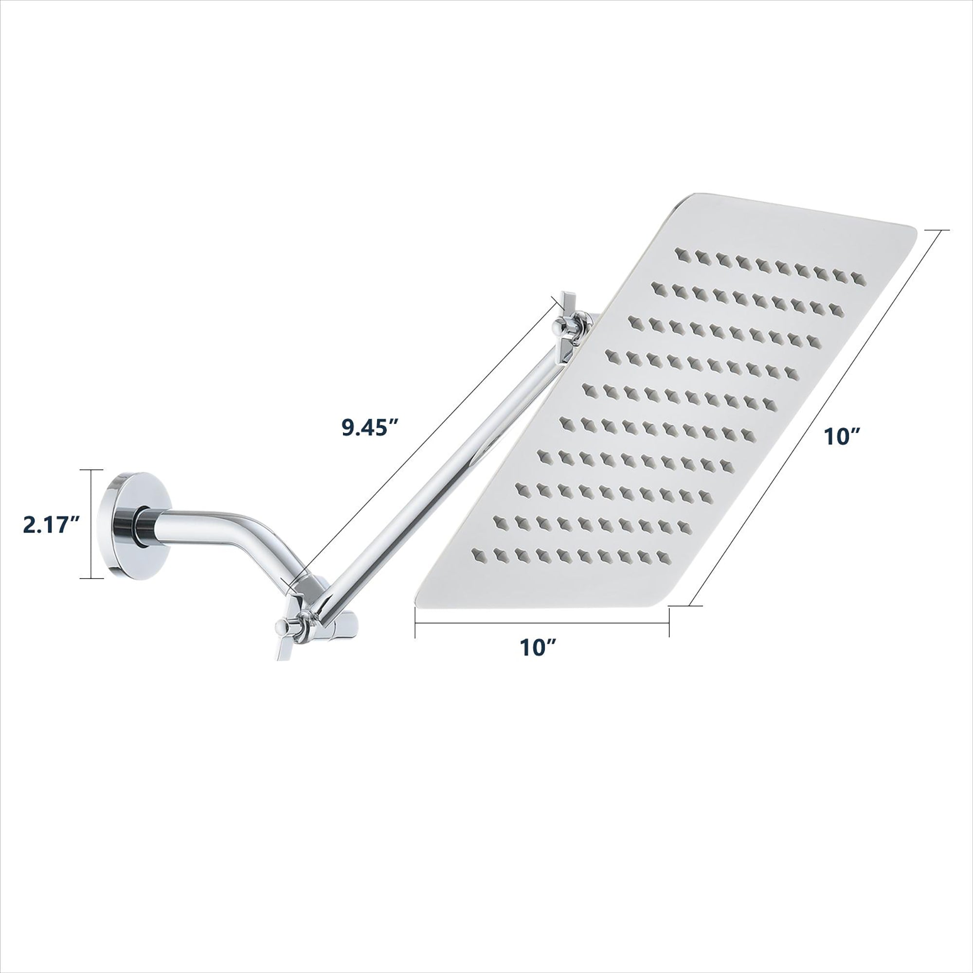 10 inch Wall-Mounted Square Stainless Steel Shower System