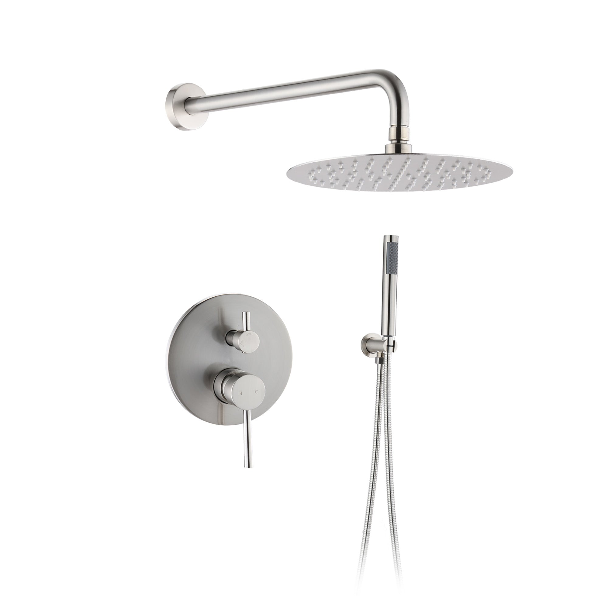 10 inch Wall-Mounted Round Completed Shower System with Handheld Shower