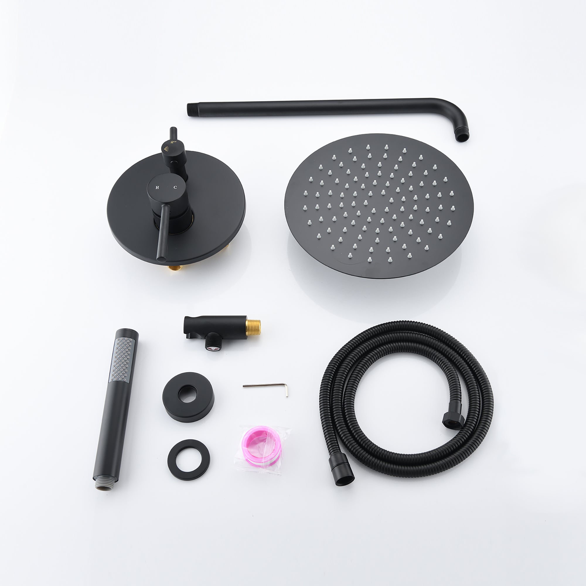 10 inch Wall-Mounted Round Completed Shower System with Handheld Shower