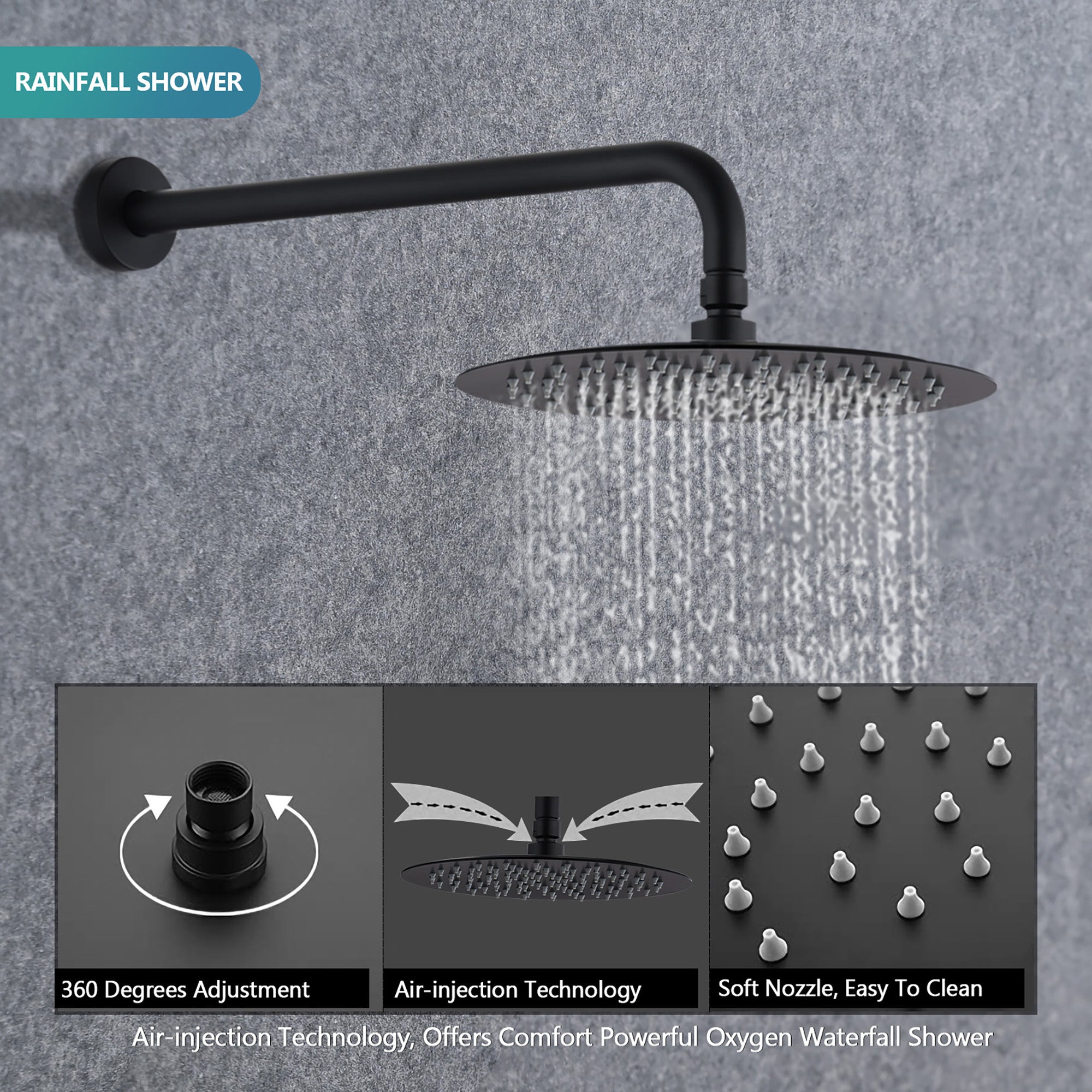 10 inch Wall-Mounted Round Completed Shower System with Handheld Shower