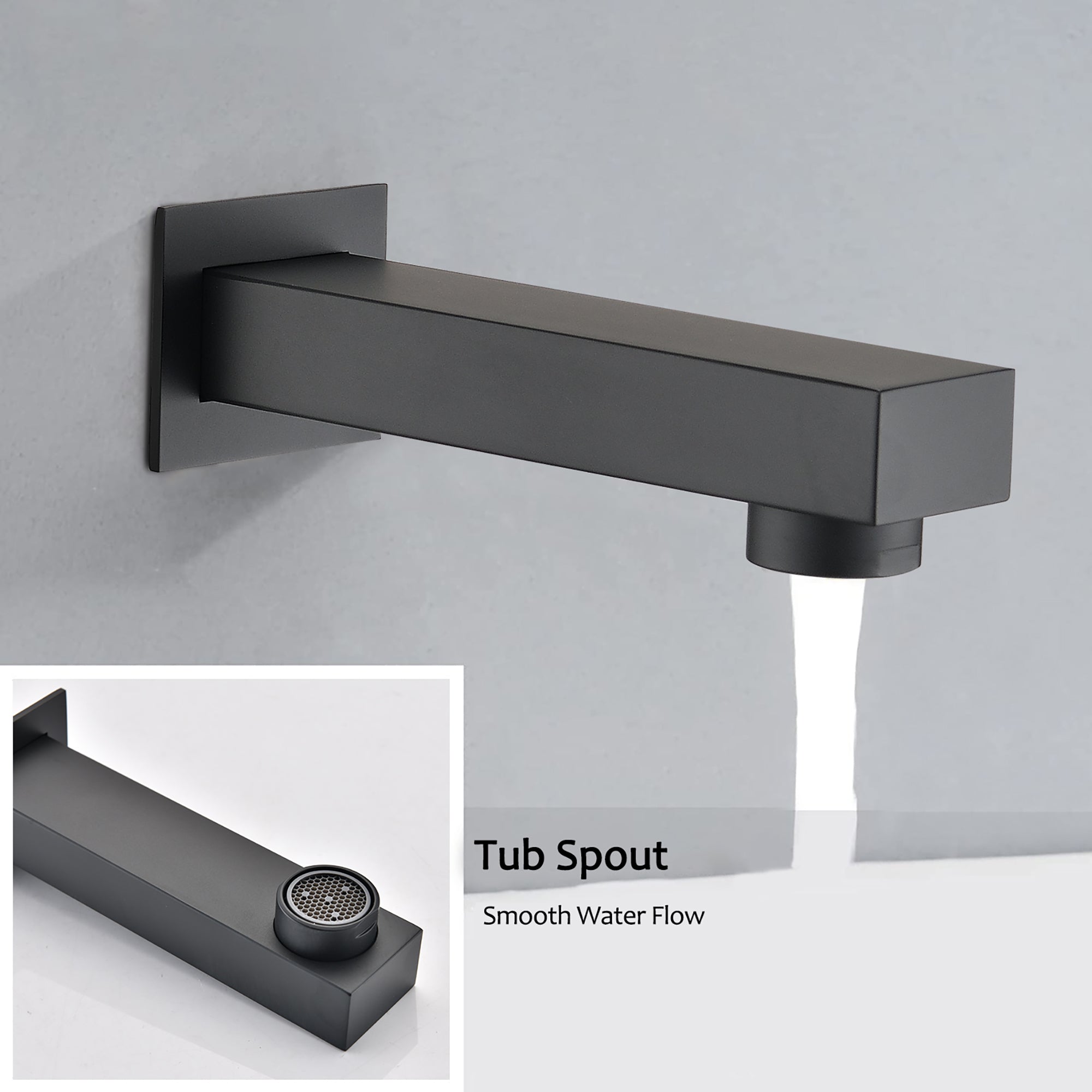 12 inch Wall-Mounted Square Completed Shower System with Handheld Shower and Tub Faucet