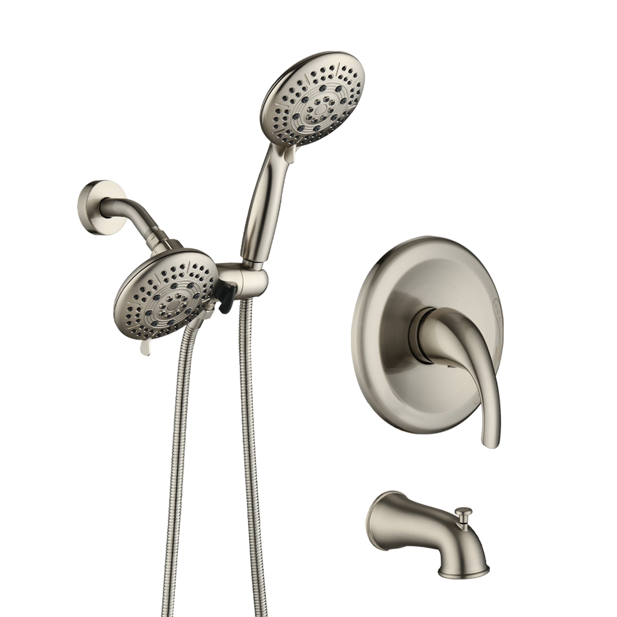 5 inch Wall-Mounted Round Shower System with Handheld Shower and head shower and Tub Faucet
