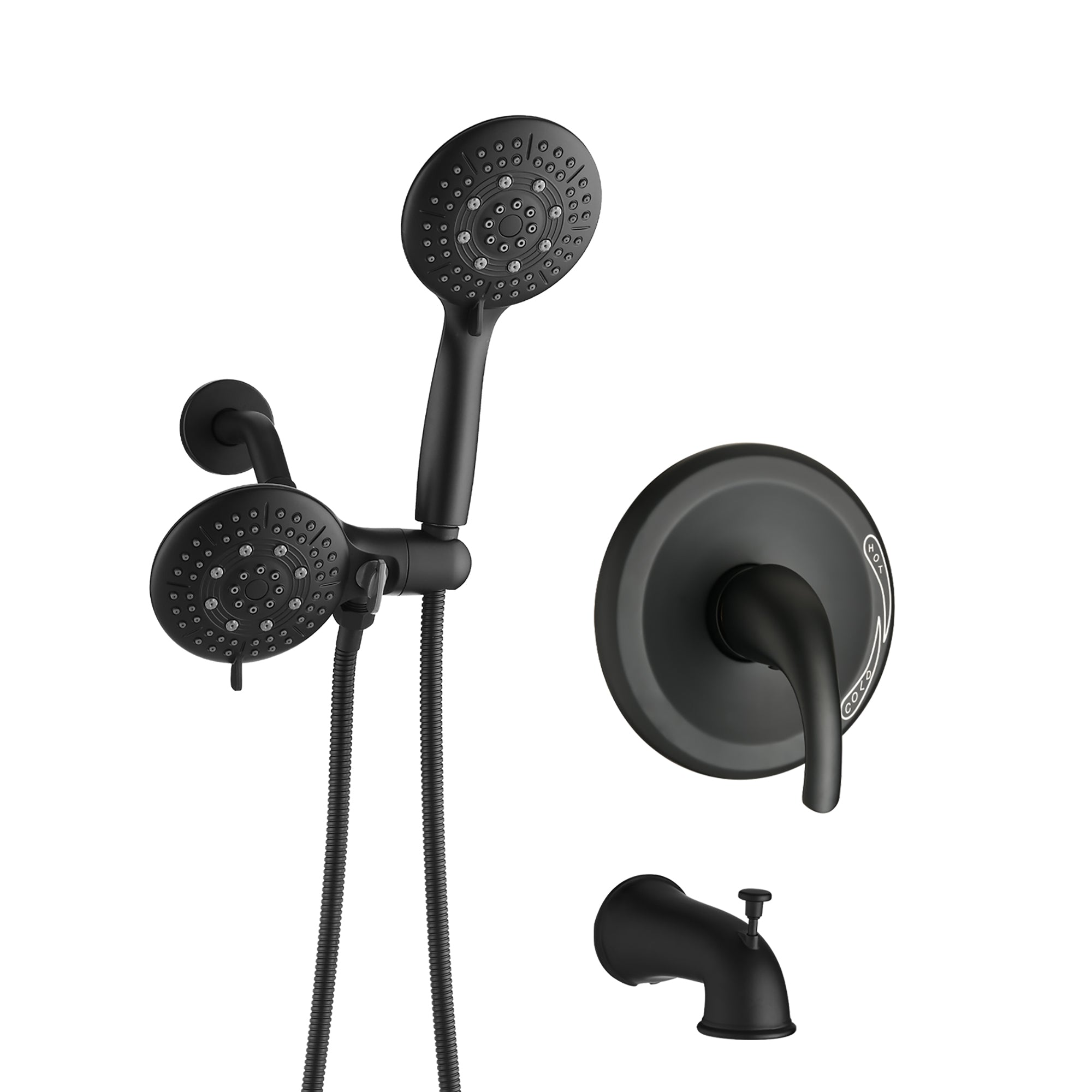 5 inch Wall-Mounted Round Shower System with Handheld Shower and head shower and Tub Faucet