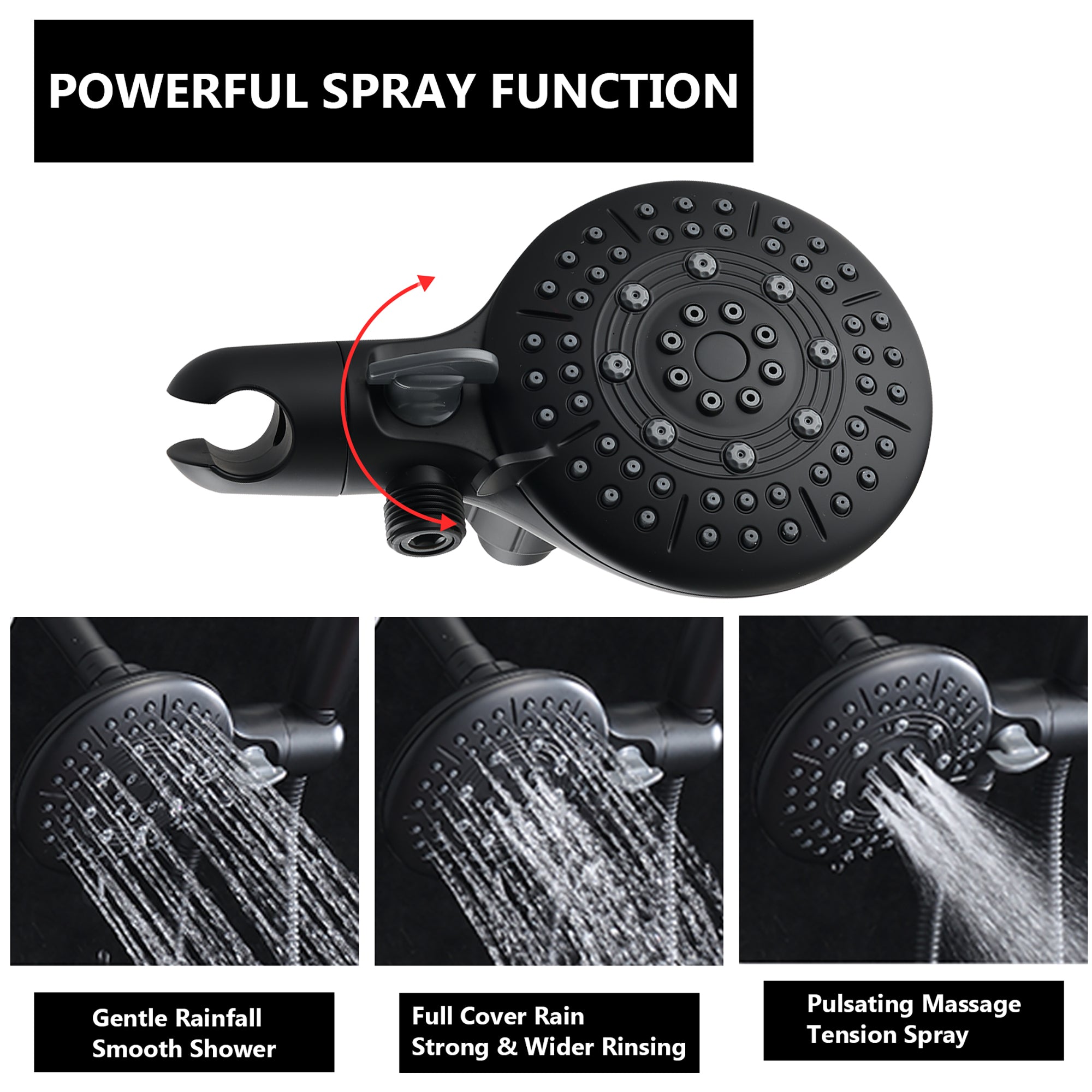 5 inch Wall-Mounted Round Shower System with Handheld Shower and head shower and Tub Faucet