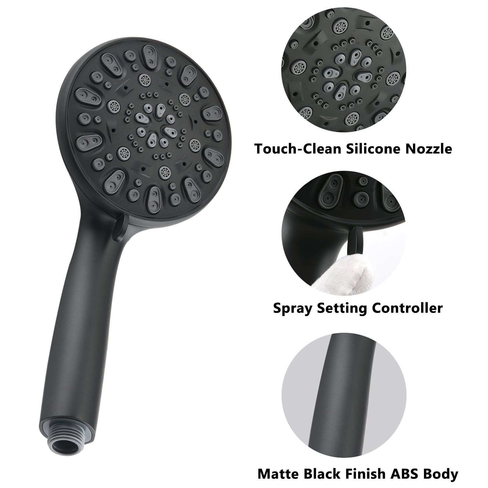 5 inch Wall-Mounted Round Shower System with Handheld Shower and Head Shower