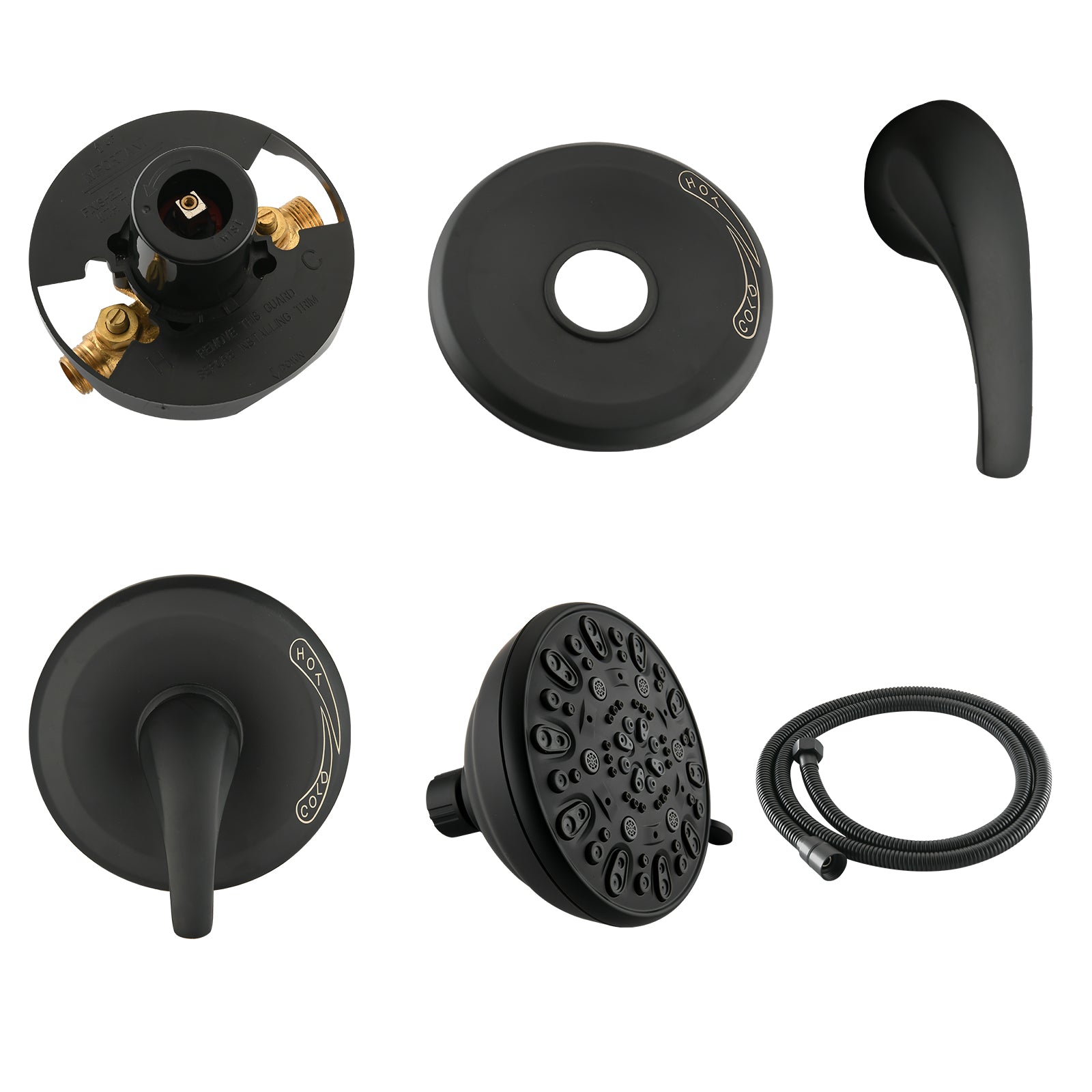 5 inch Wall-Mounted Round Shower System with Handheld Shower and Head Shower