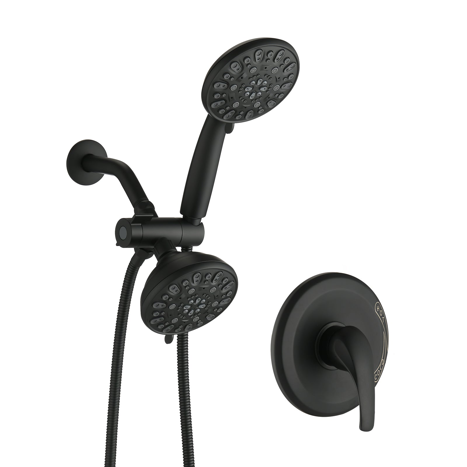 5 inch Wall-Mounted Round Shower System with Handheld Shower and Head Shower