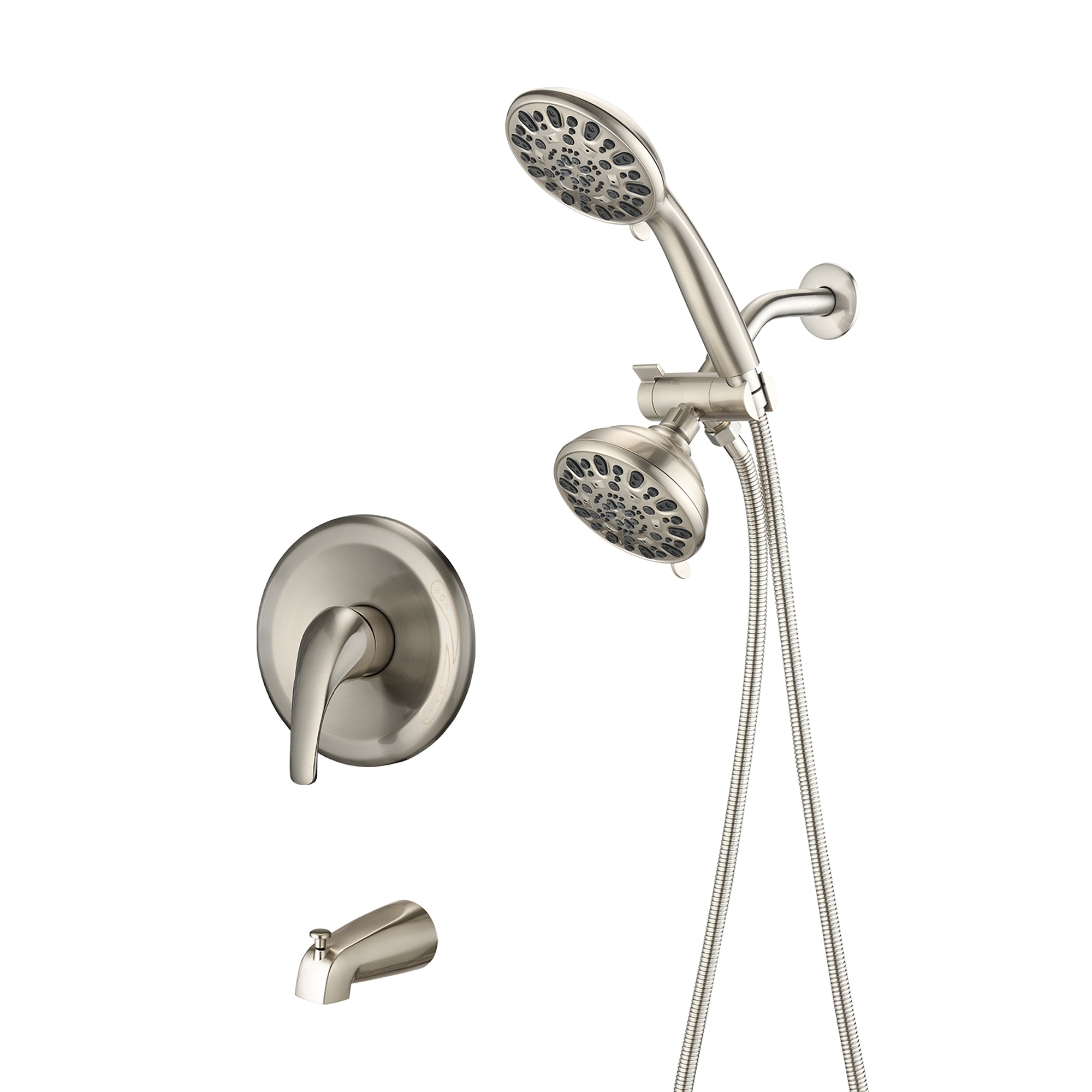 5 inch Wall-Mounted Round Completed Shower System with Handheld Shower and head shower and Tub Faucet