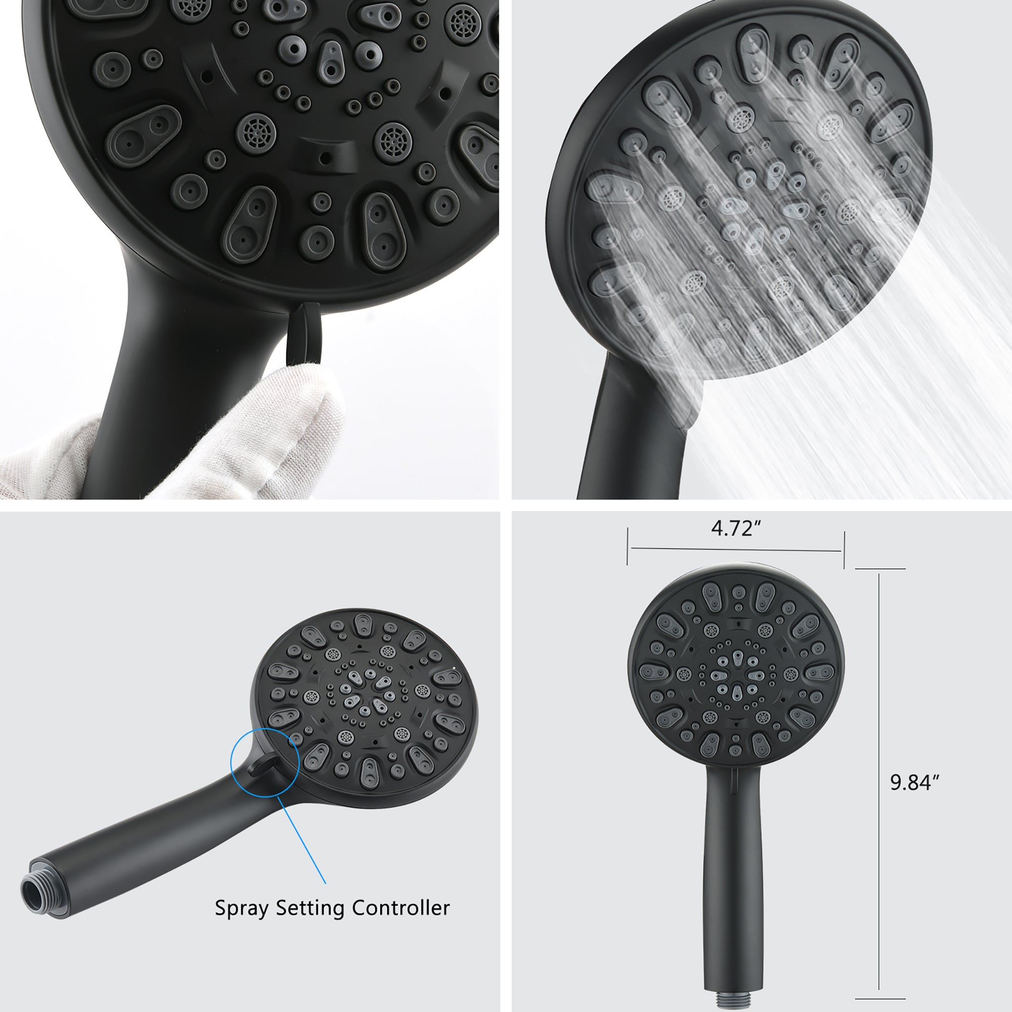 5 inch Wall-Mounted Round Completed Shower System with Handheld Shower and head shower and Tub Faucet