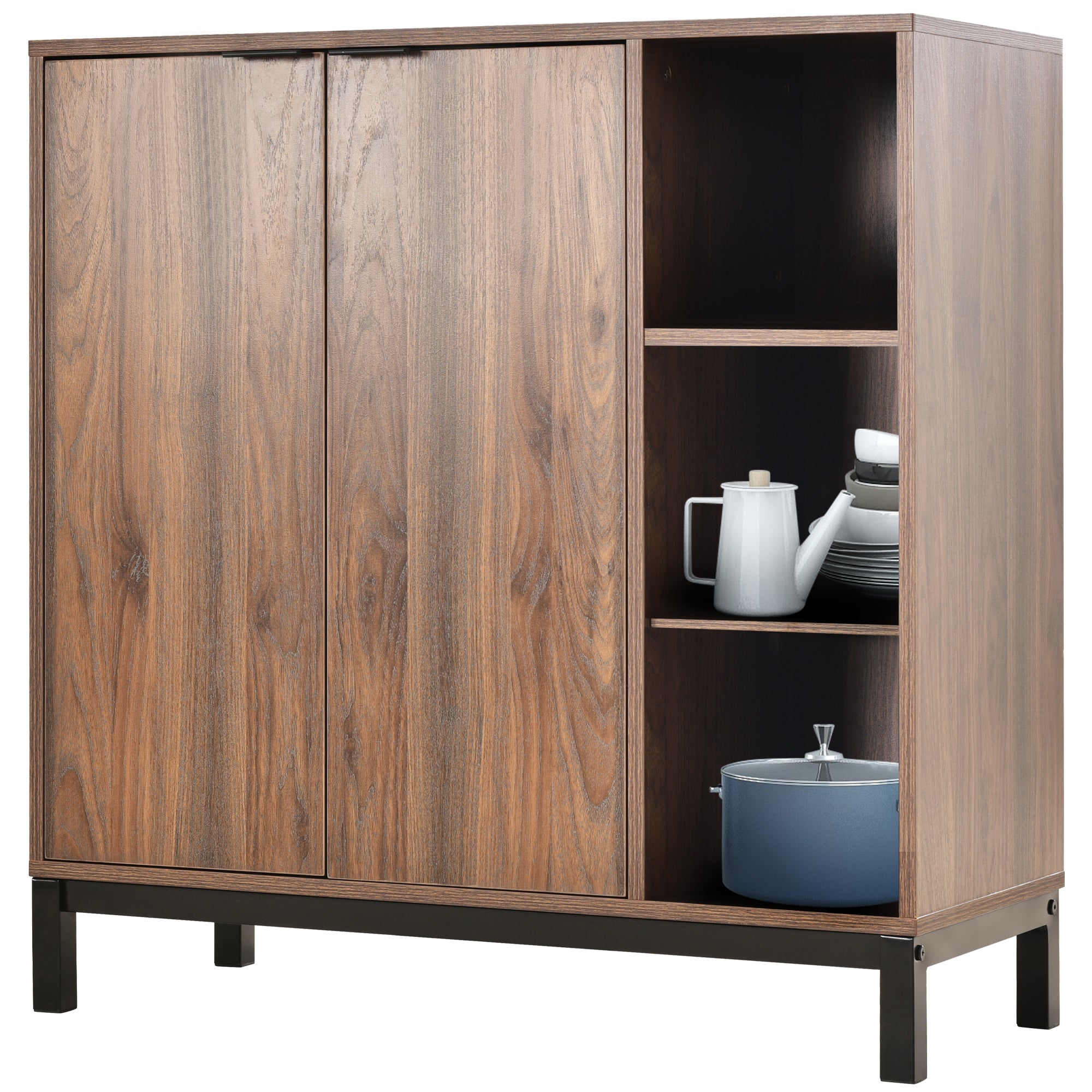 54-inch Wood Buffet with Wine Rack