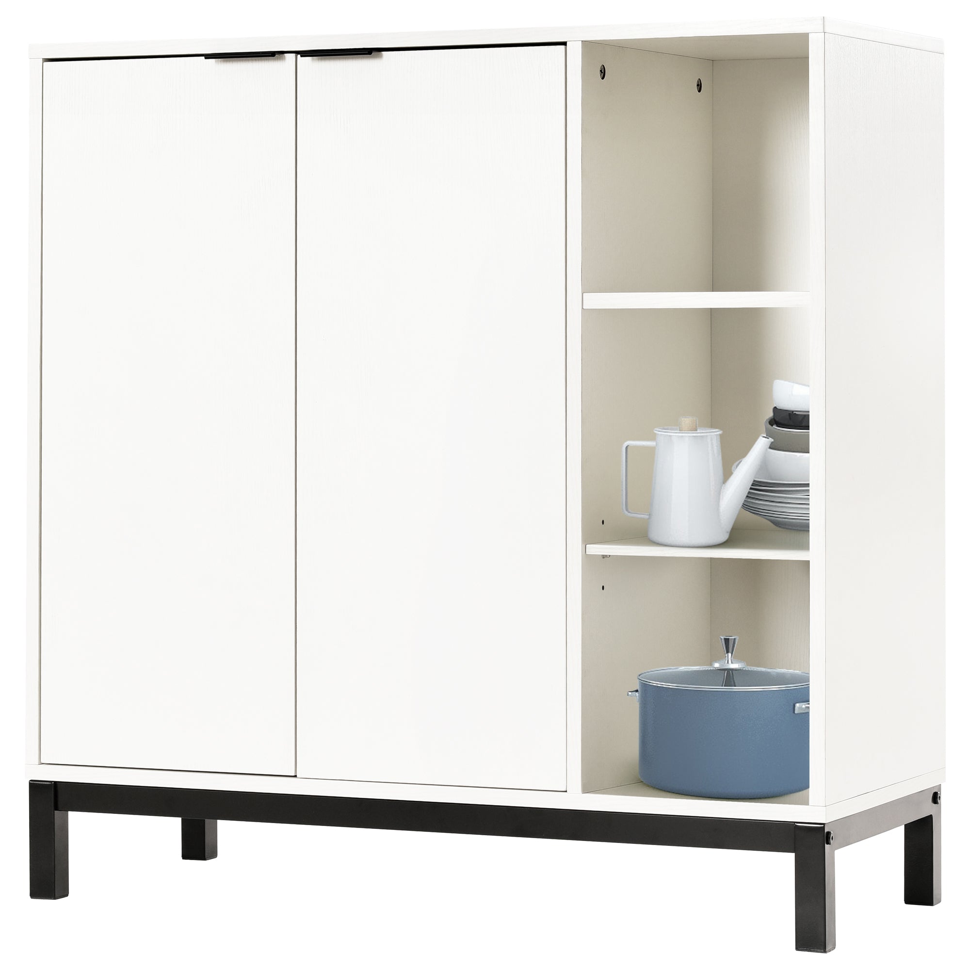 54-inch Wood Buffet with Wine Rack