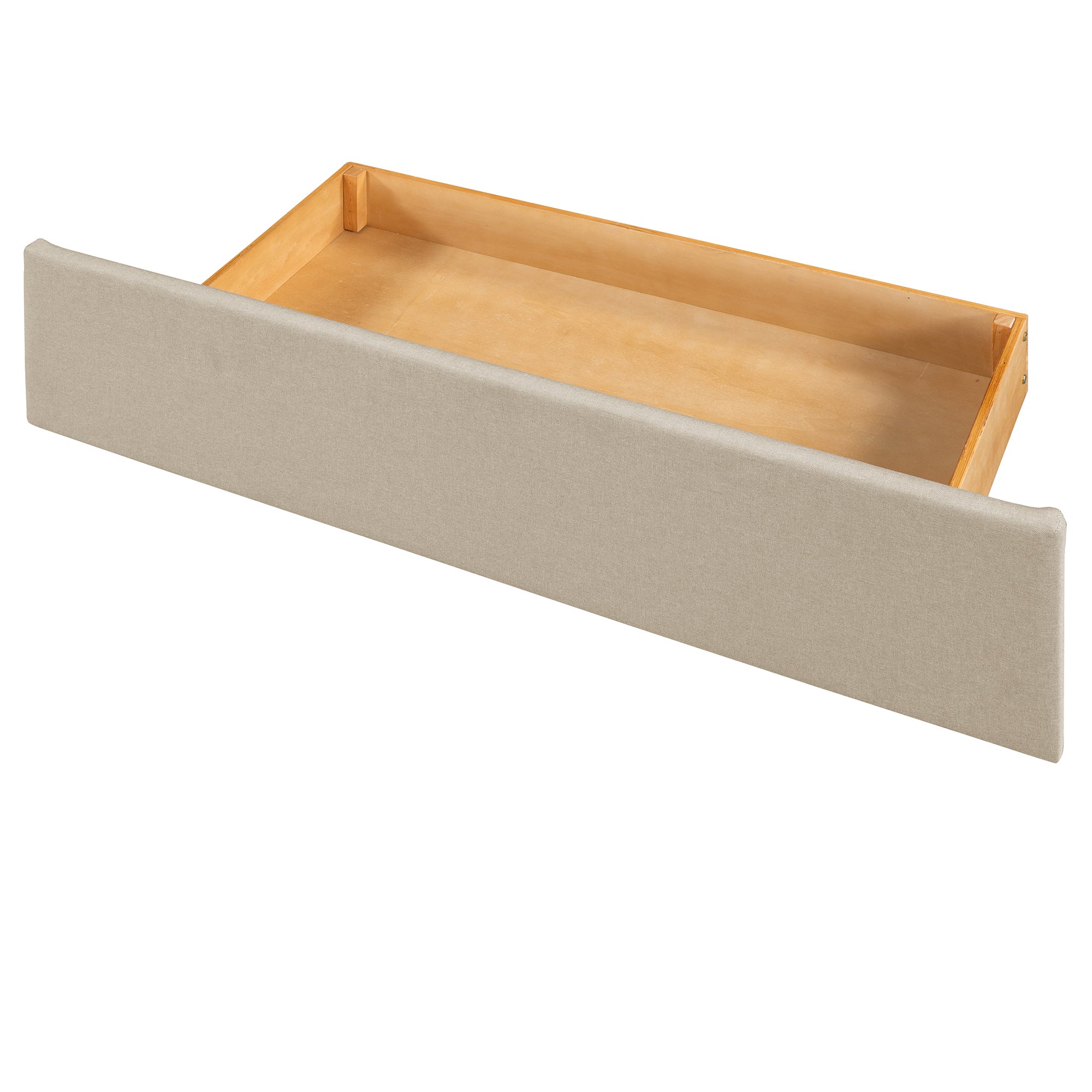 Queen Wood Frame Platform Bed with Drawers and Twin XL Trundle
