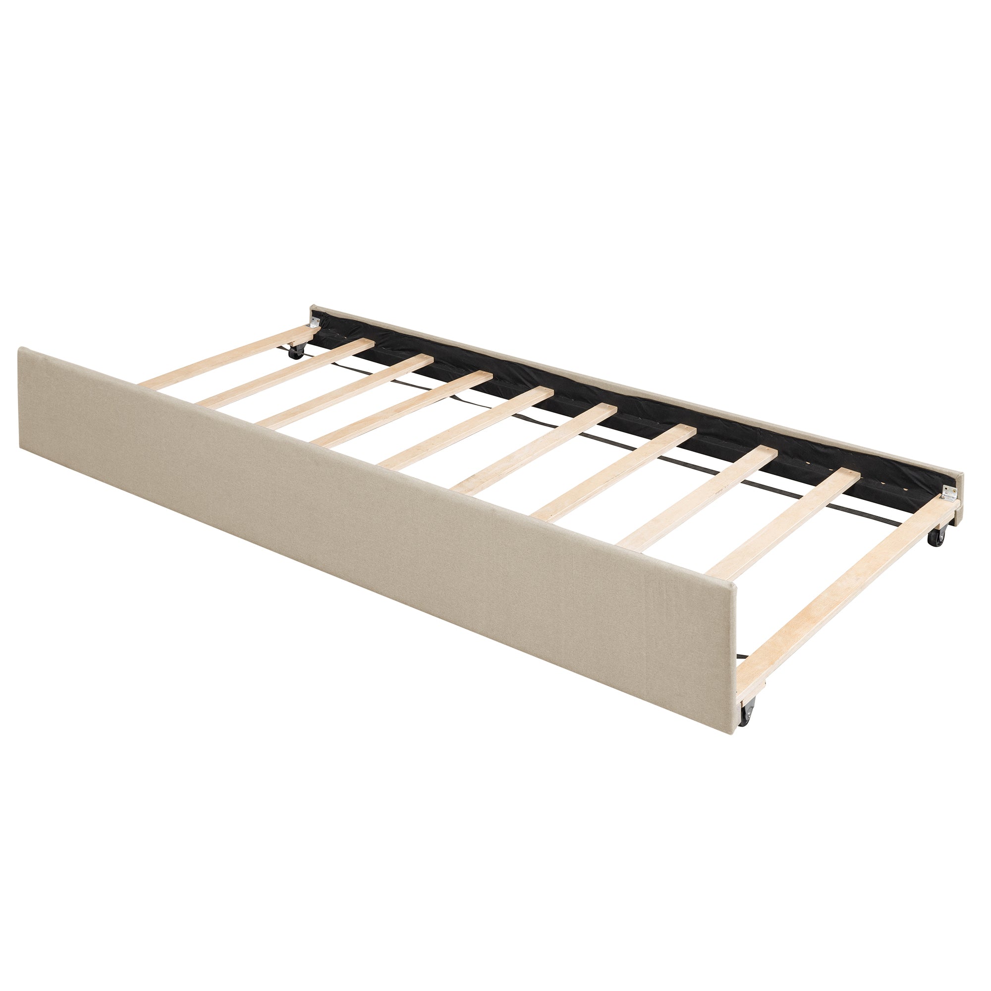 Queen Wood Frame Platform Bed with Drawers and Twin XL Trundle