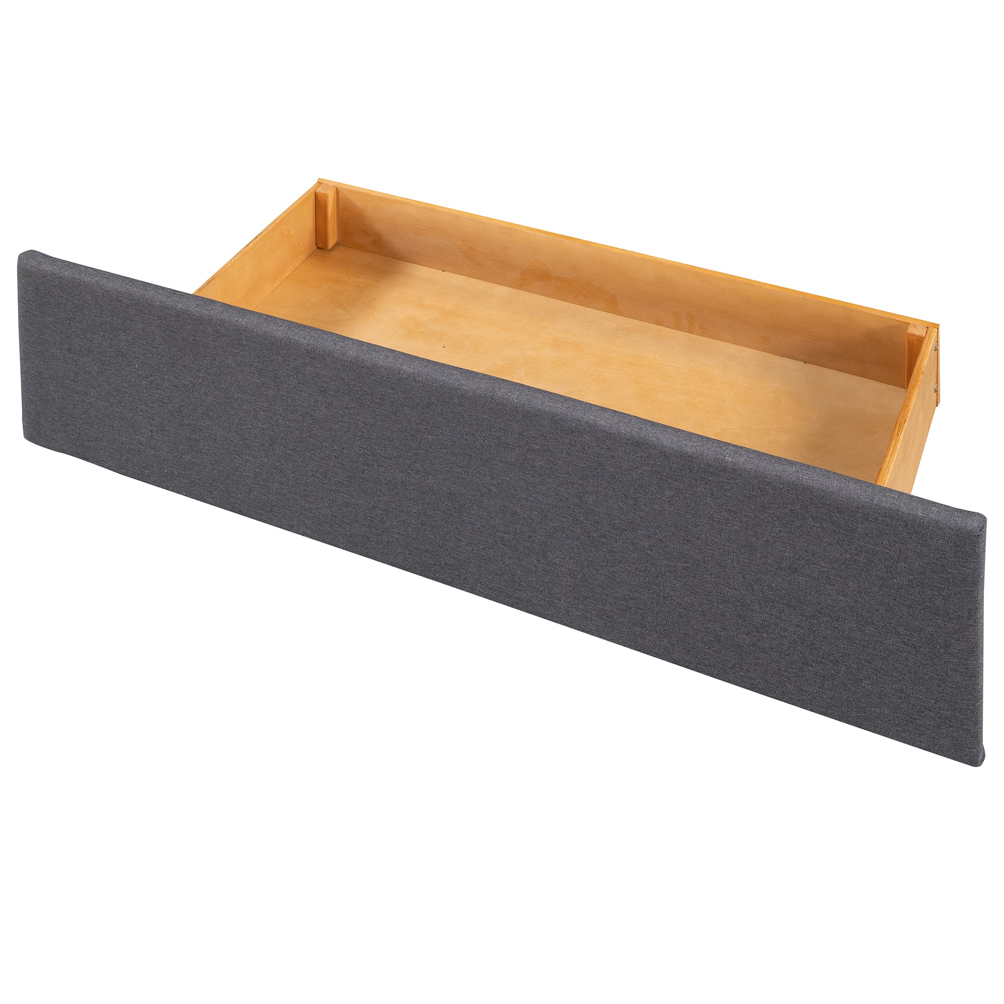 Queen Wood Frame Platform Bed with Drawers and Twin XL Trundle