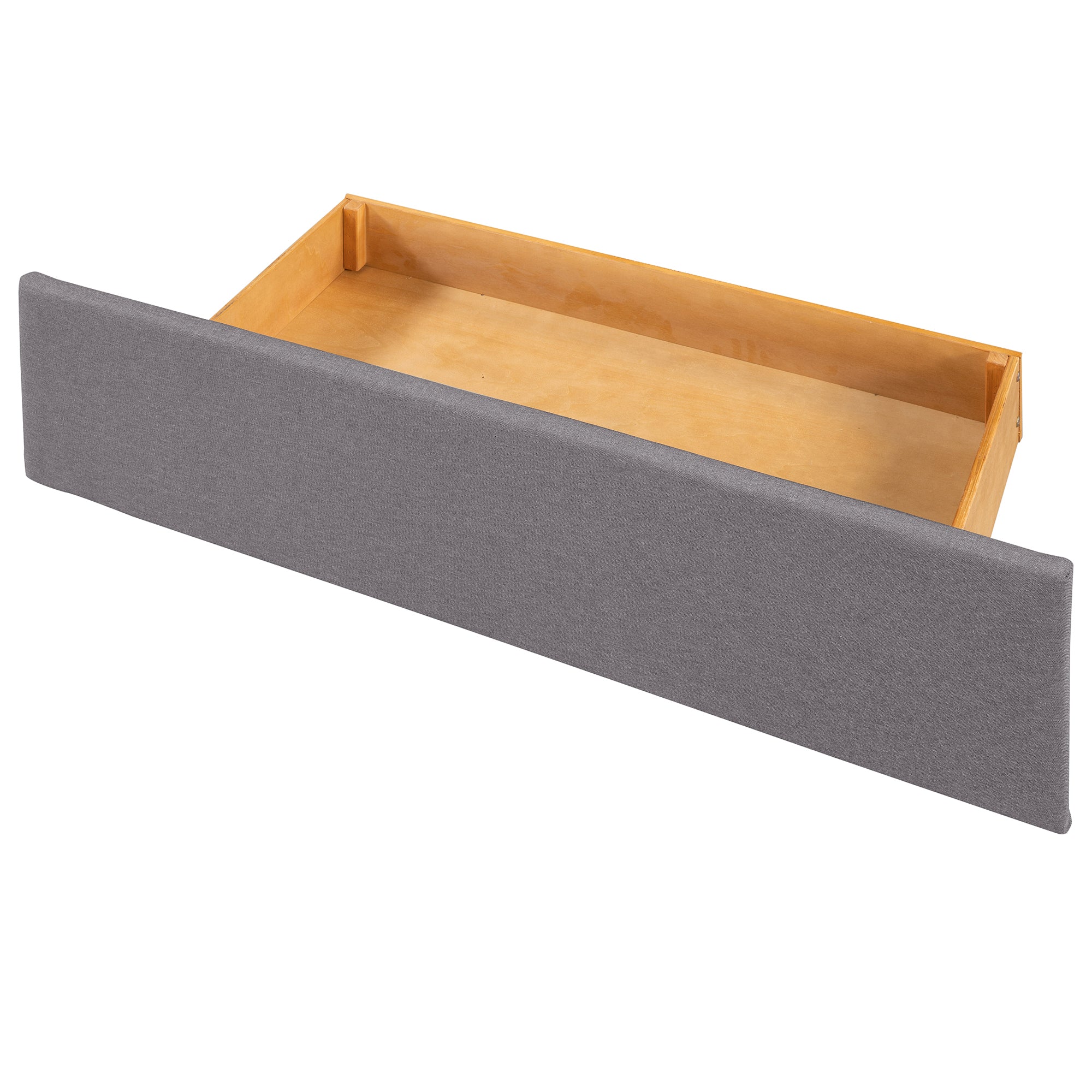 Queen Wood Frame Platform Bed with Drawers and Twin XL Trundle