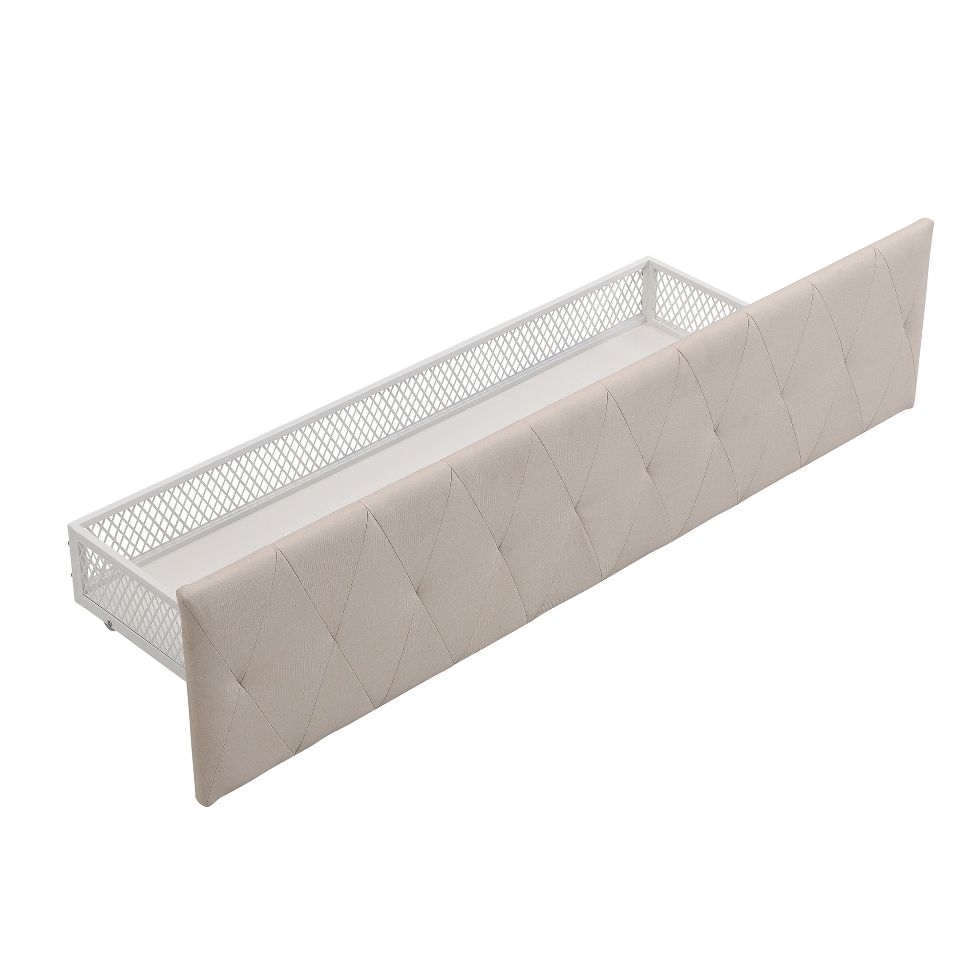 Twin/Queen/Full Metal Frame Linen Platform Bed with Drawer