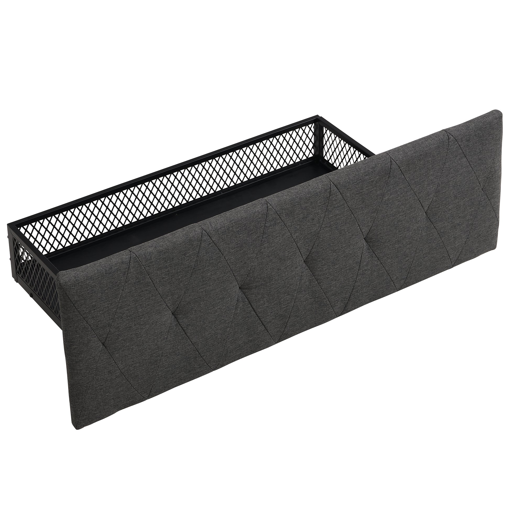 Twin/Queen/Full Metal Frame Linen Platform Bed with Drawer