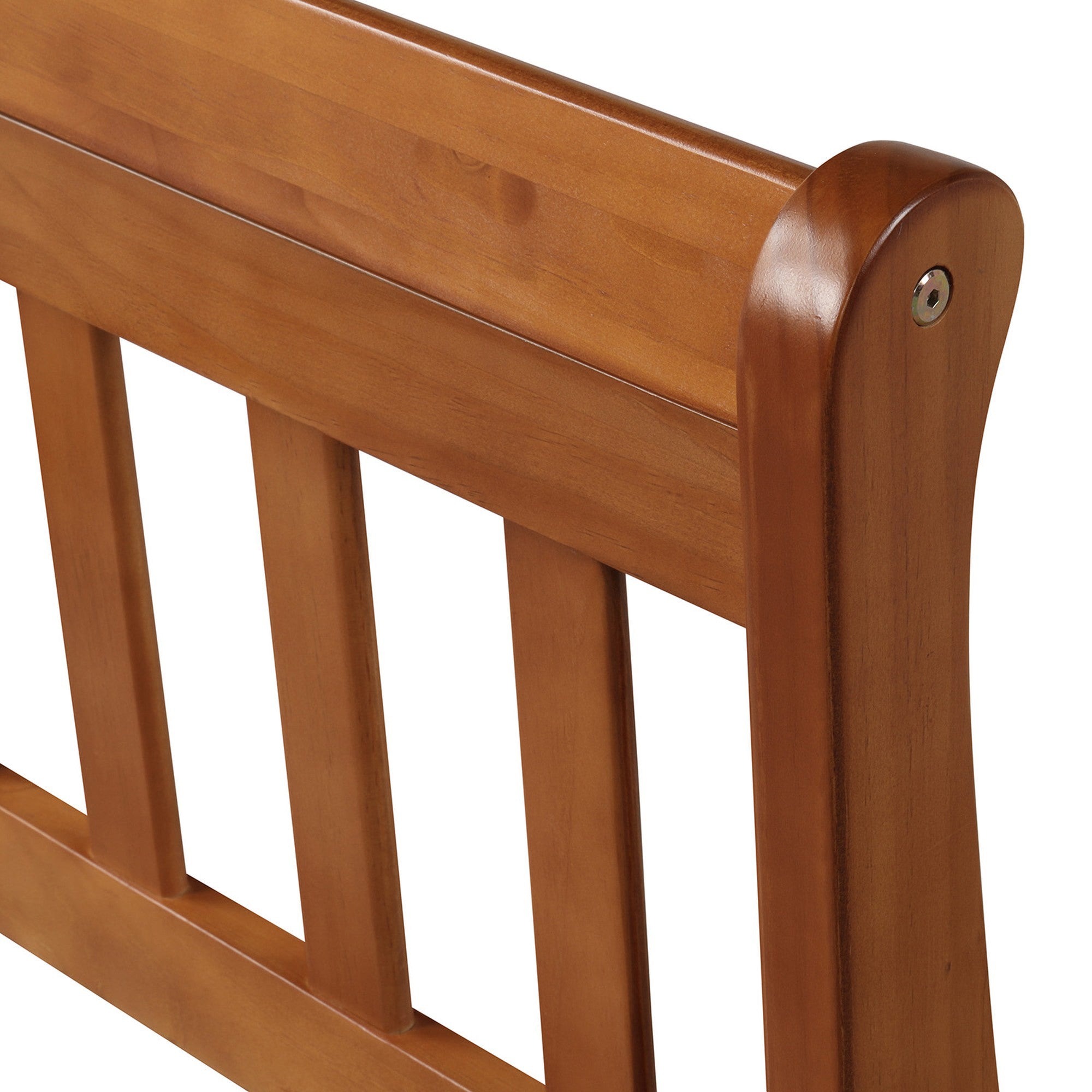 Twin/Full/Queen Wood Frame Sleigh Bed with Footboard