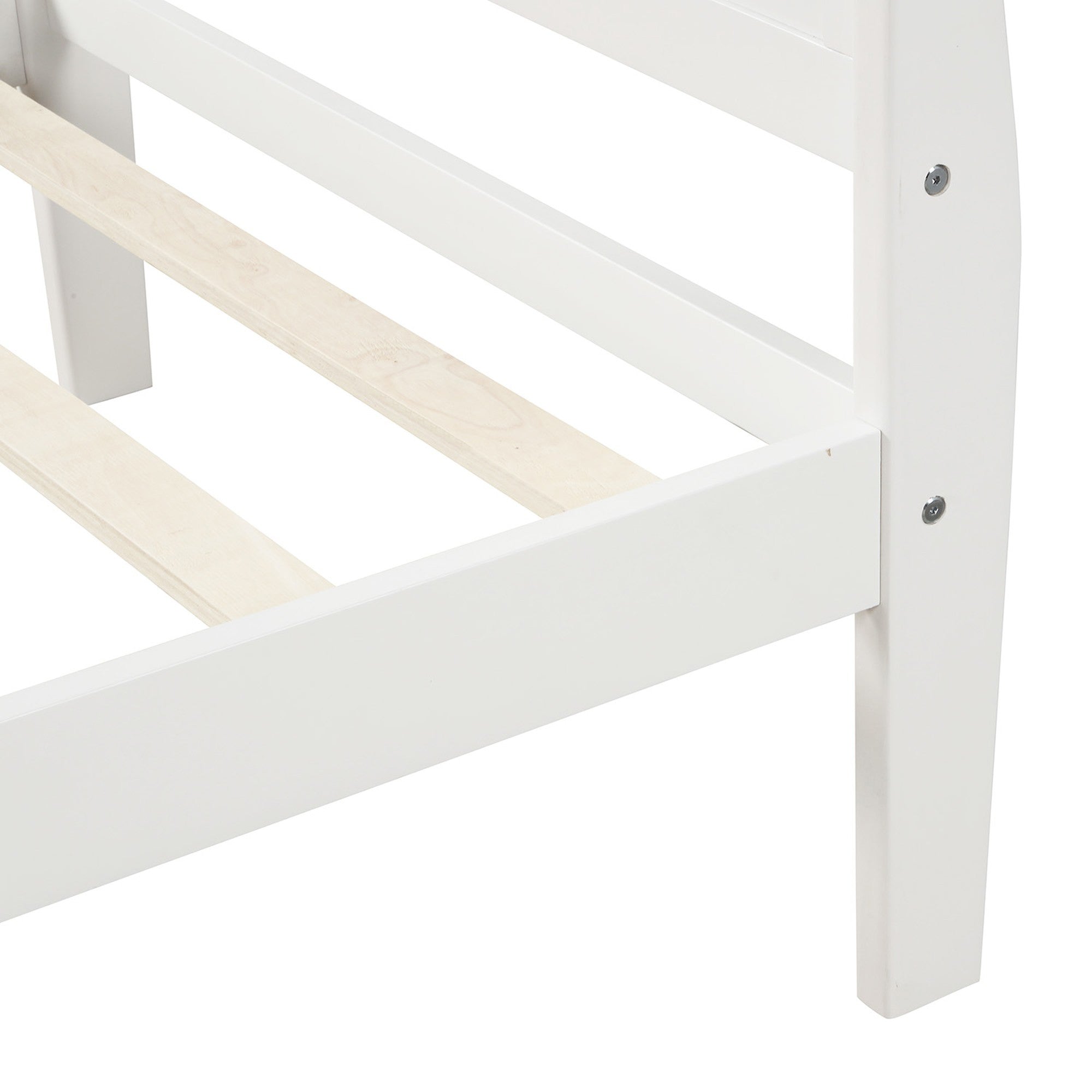 Twin/Full/Queen Wood Frame Sleigh Bed with Footboard