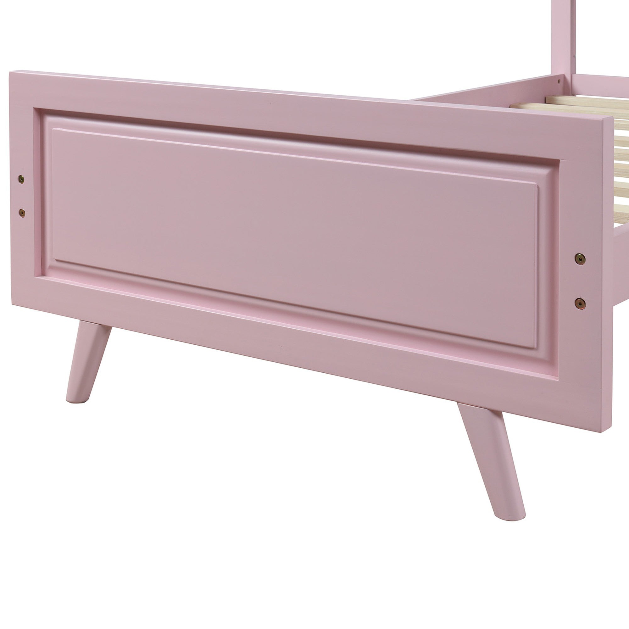 Twin Wood Frame Platform Bed with Headboard