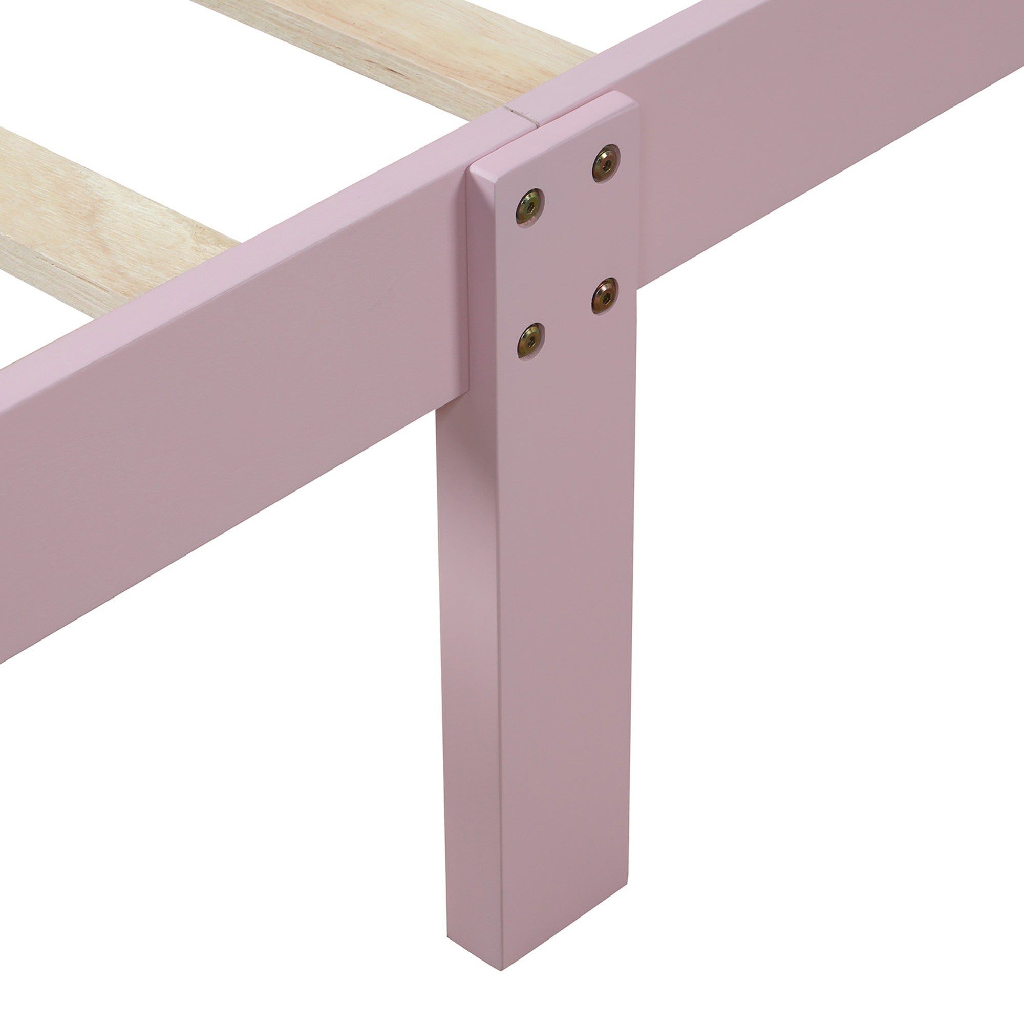 Twin Wood Frame Platform Bed with Headboard