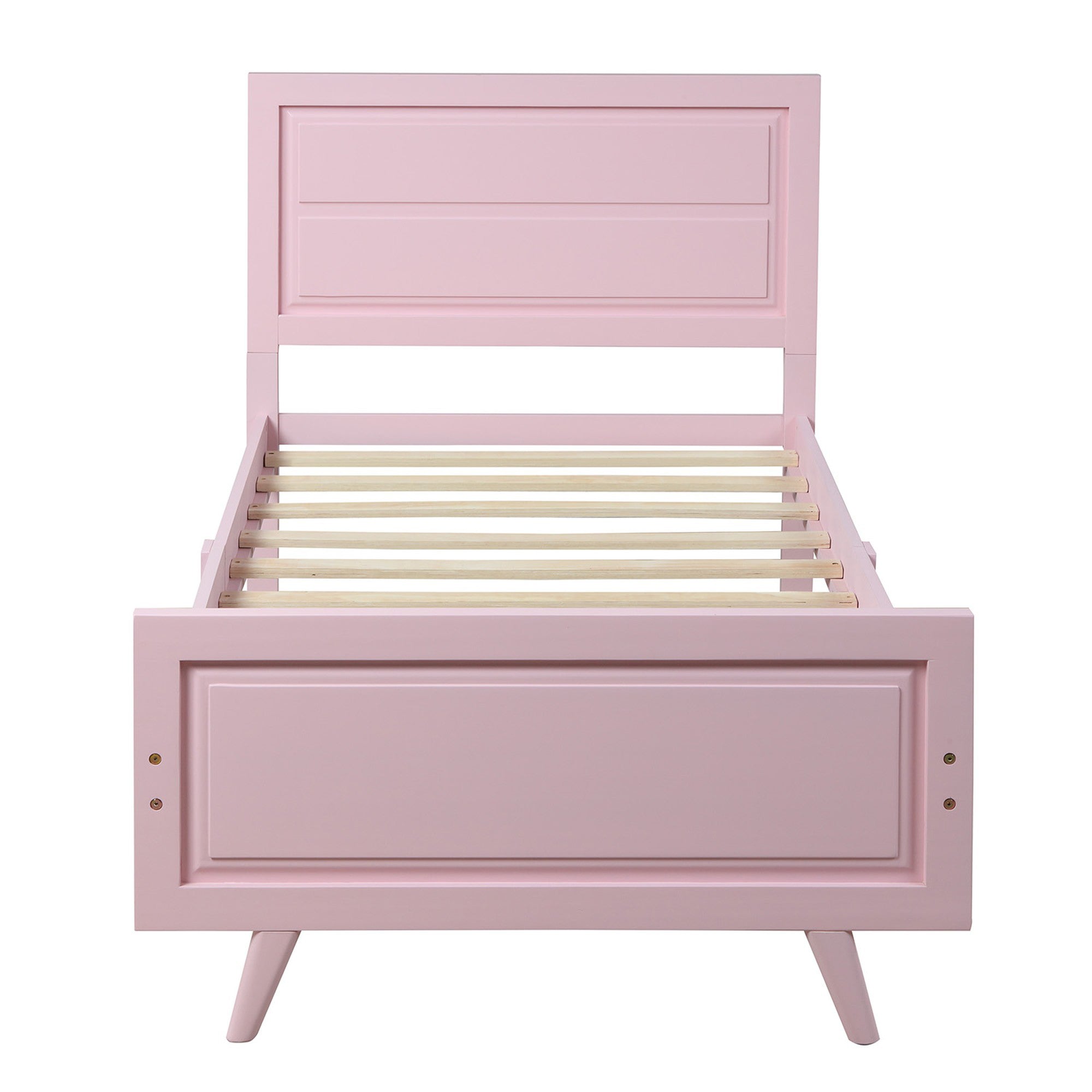 Twin Wood Frame Platform Bed with Headboard