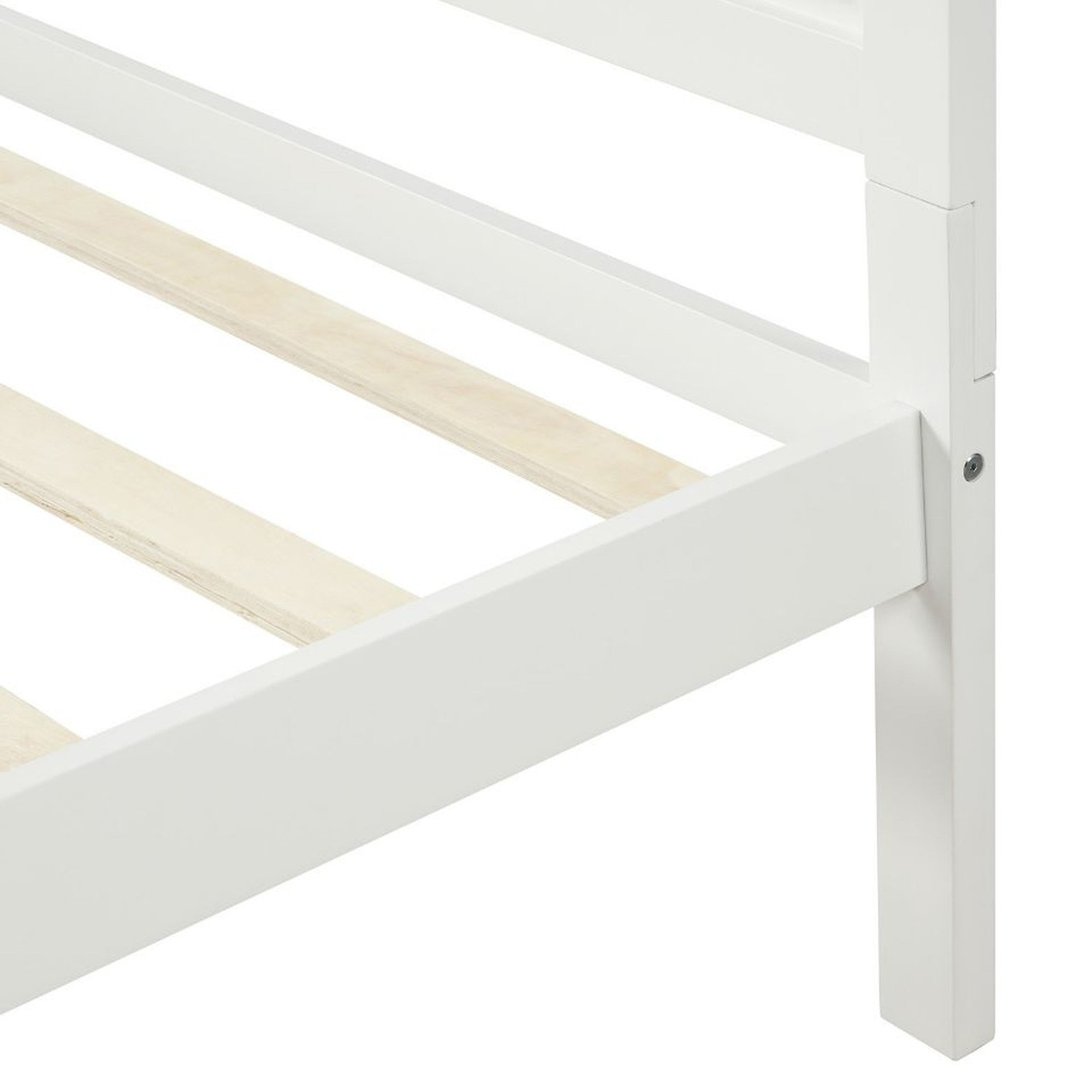 Twin Wood Frame Platform Bed with Headboard